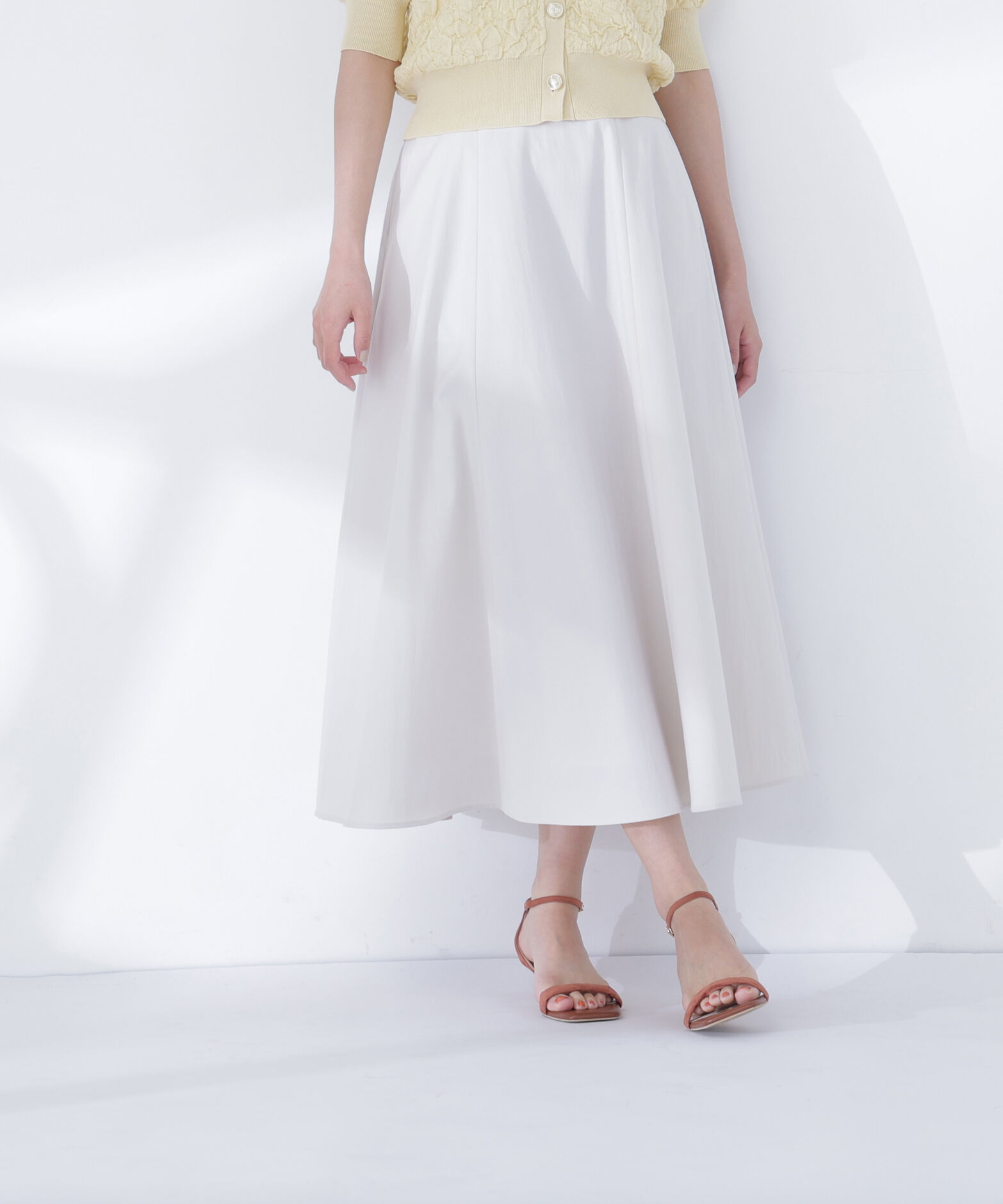  「リネンブレンドフレアスカート」|スカート|