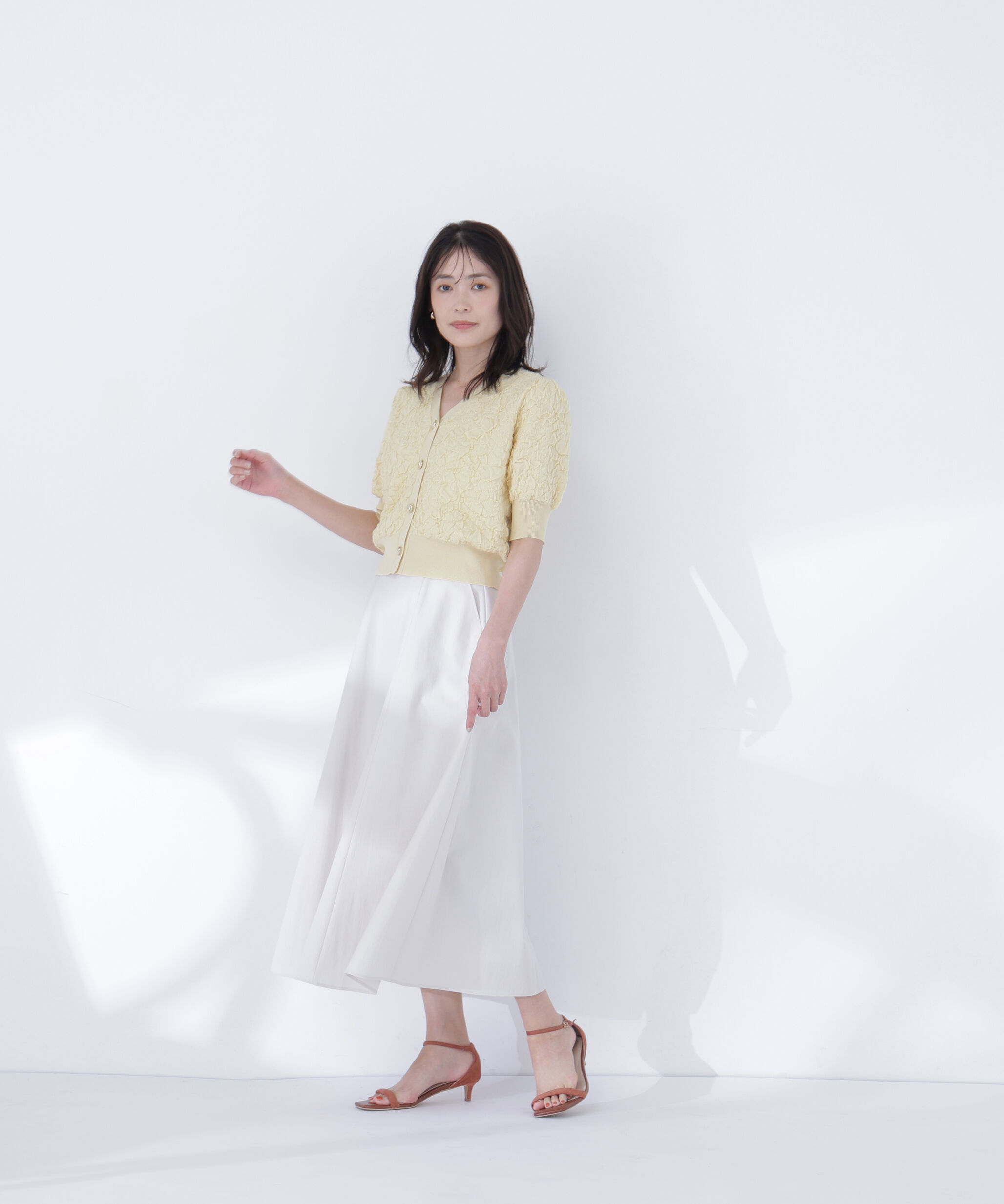  「リネンブレンドフレアスカート」|スカート|