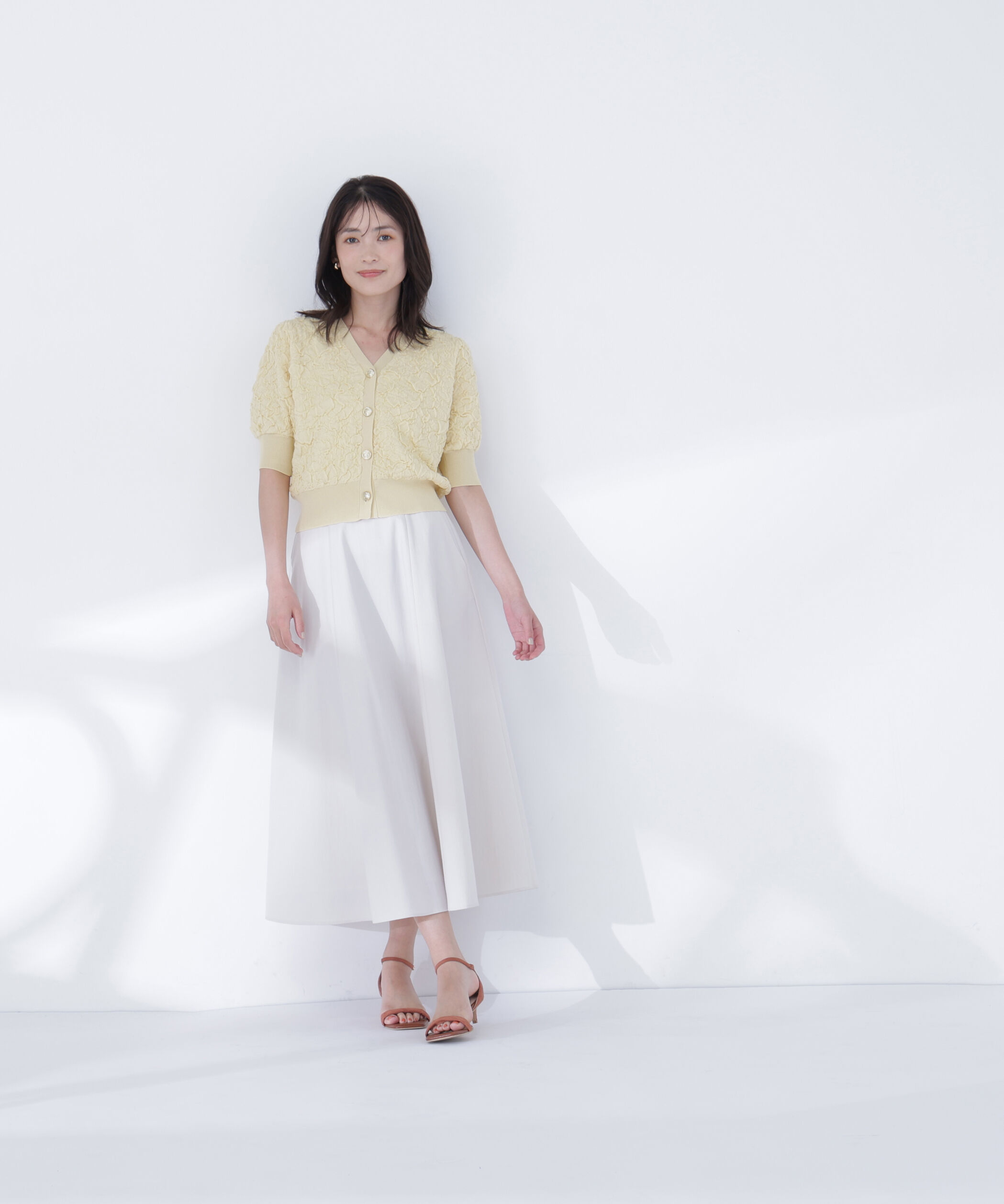  「リネンブレンドフレアスカート」|スカート|