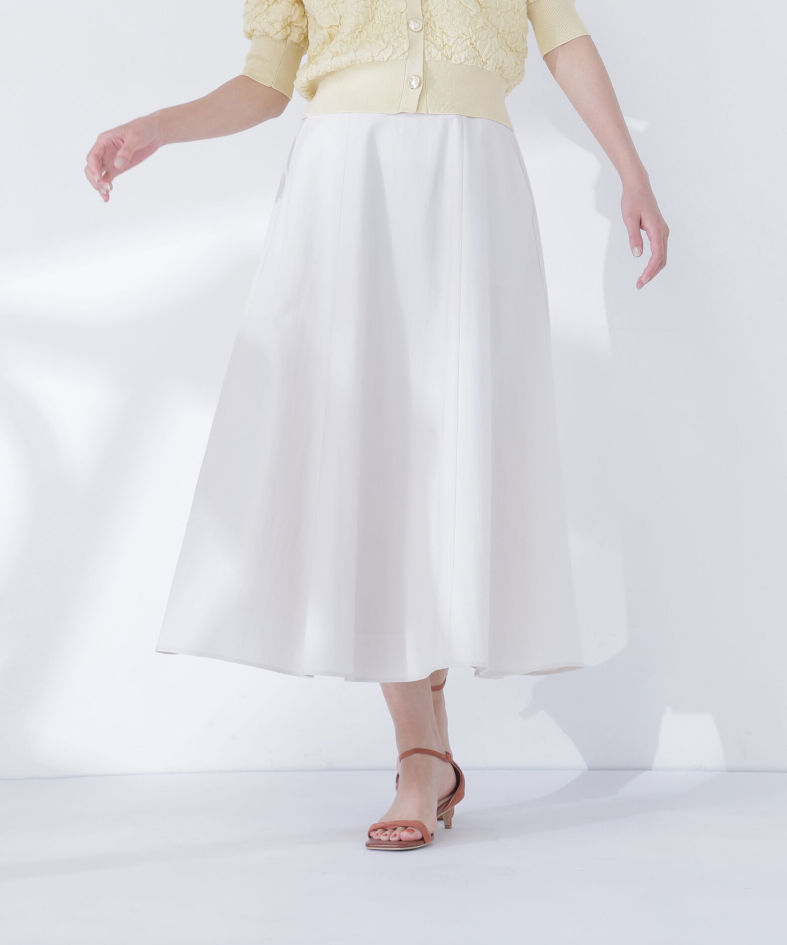  「リネンブレンドフレアスカート」|スカート|