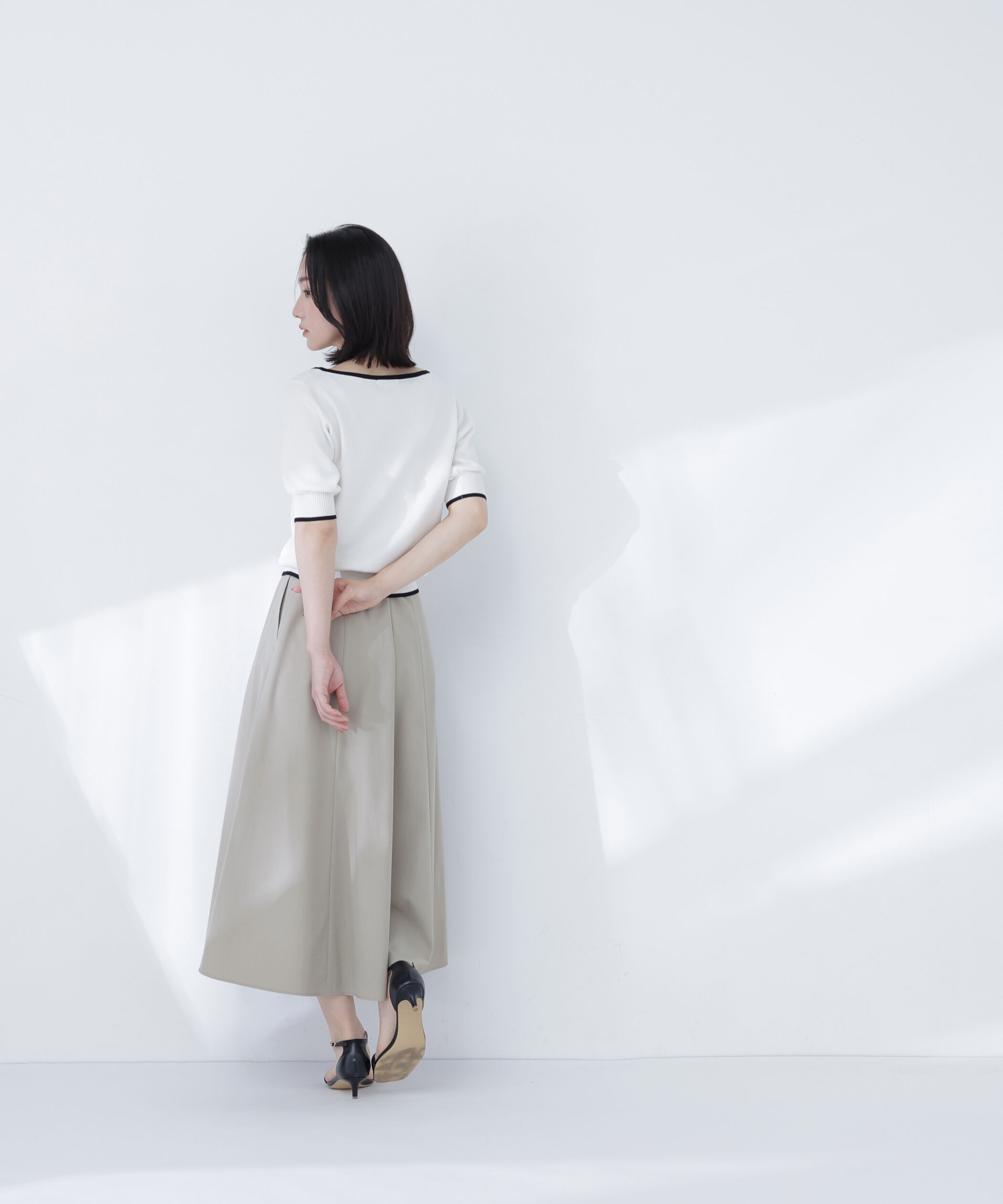  「リネンブレンドフレアスカート」|スカート|