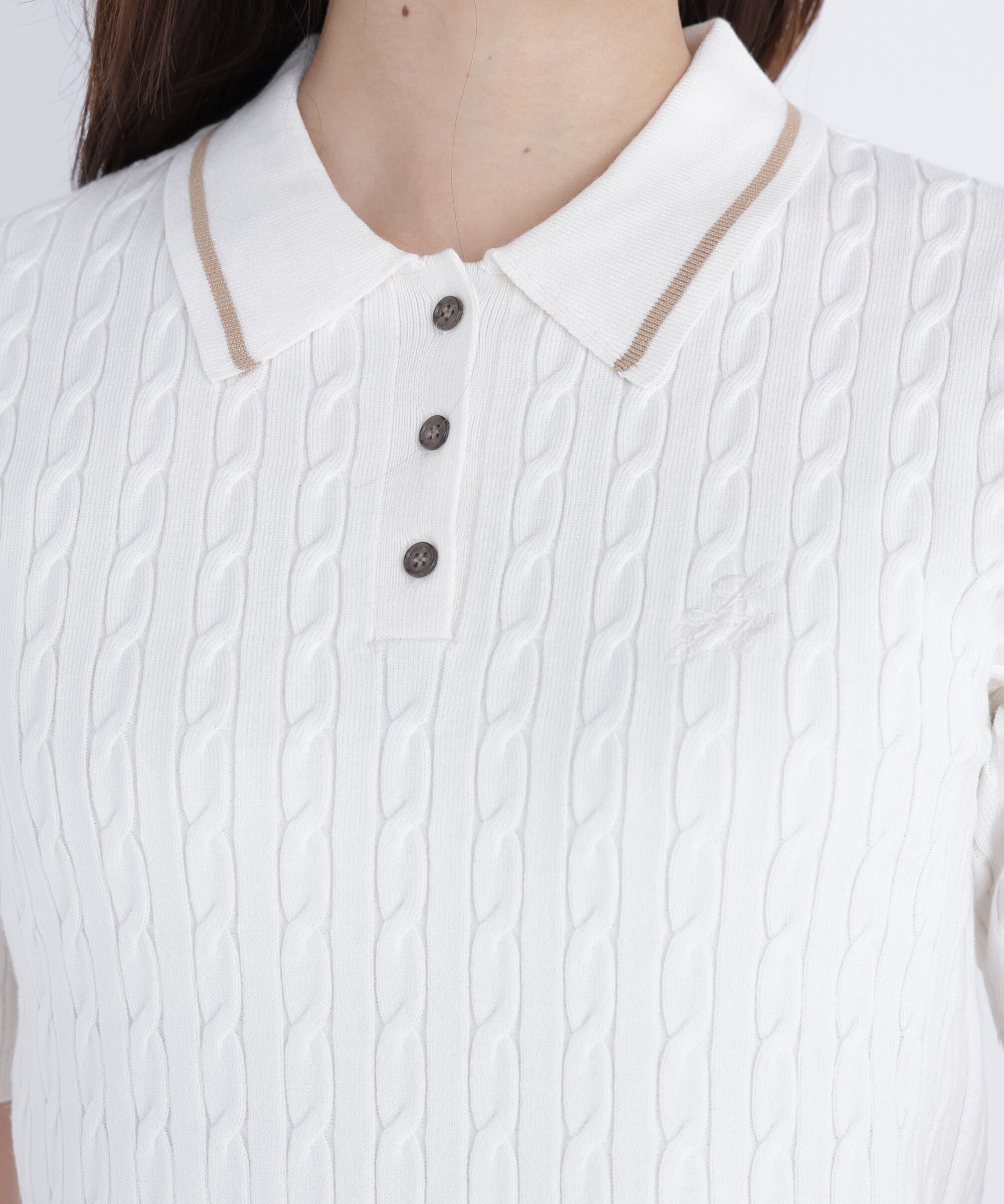  「ケーブルポロニット」|ニット・セーター|