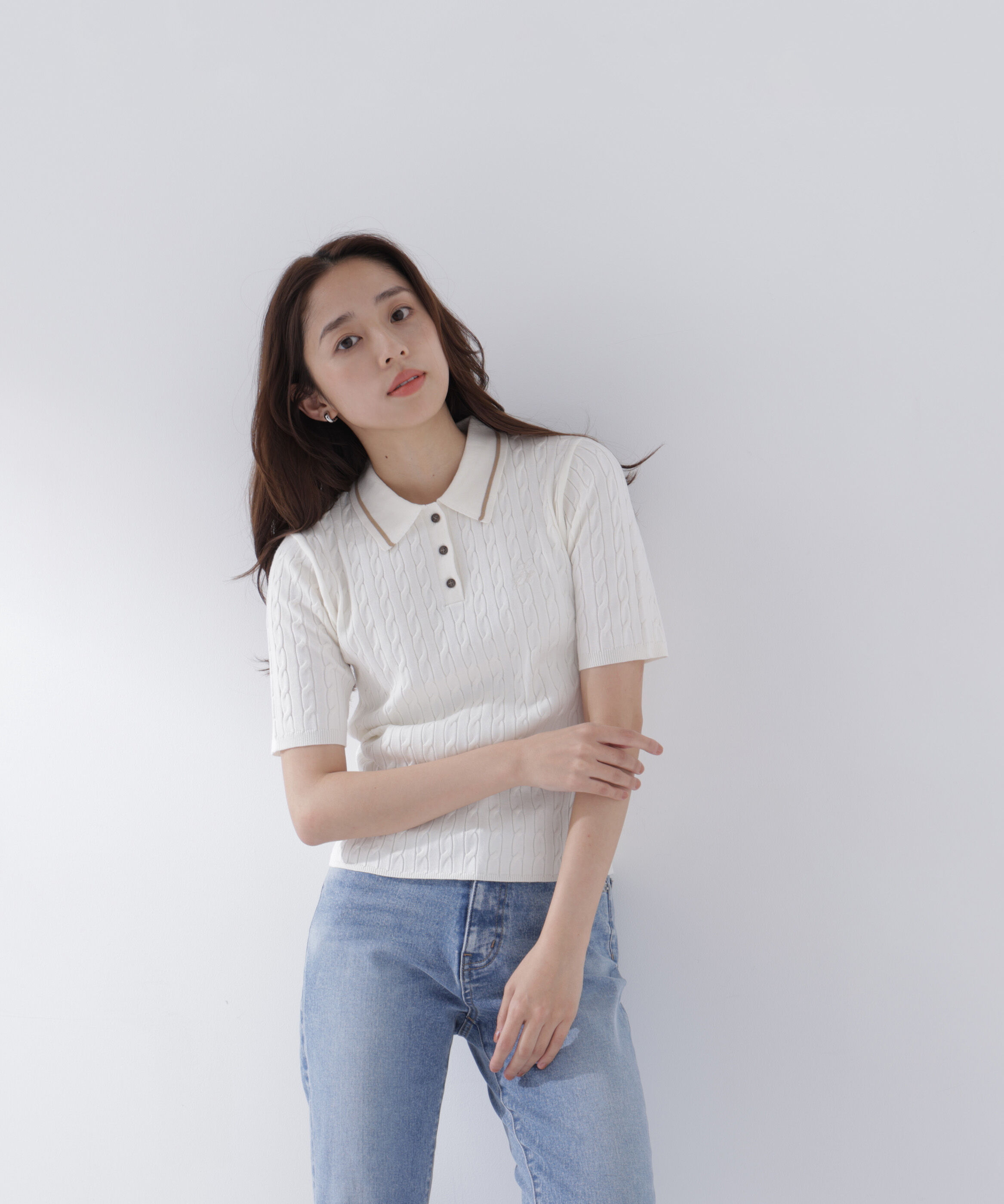  「ケーブルポロニット」|ニット・セーター|