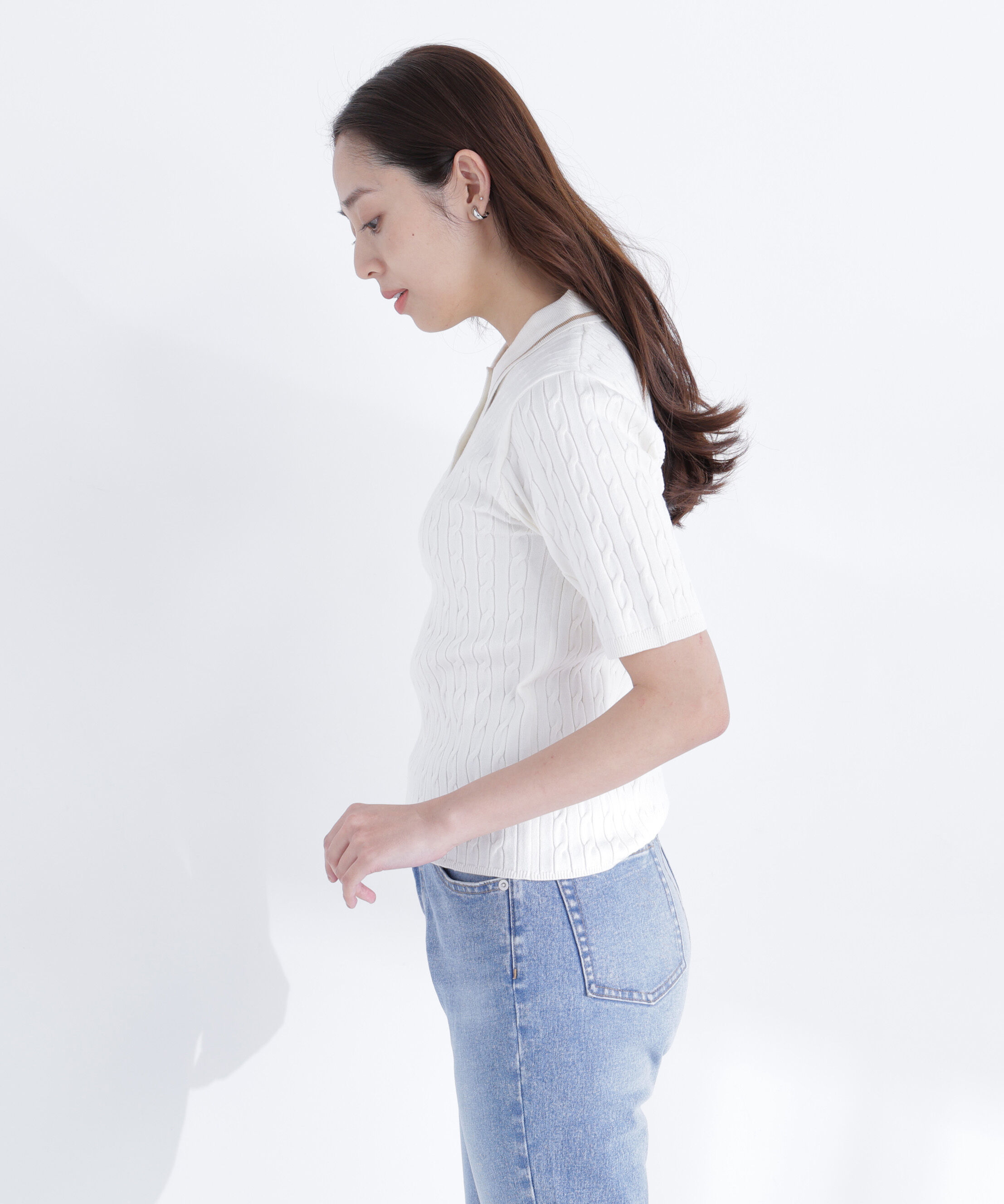  「ケーブルポロニット」|ニット・セーター|