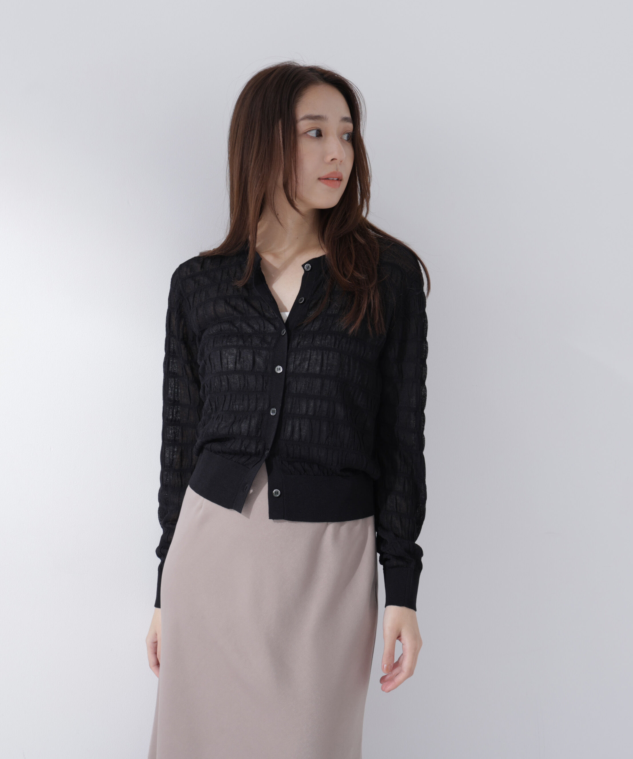  「シアーシャーリングカーディガン」|ニット・セーター|