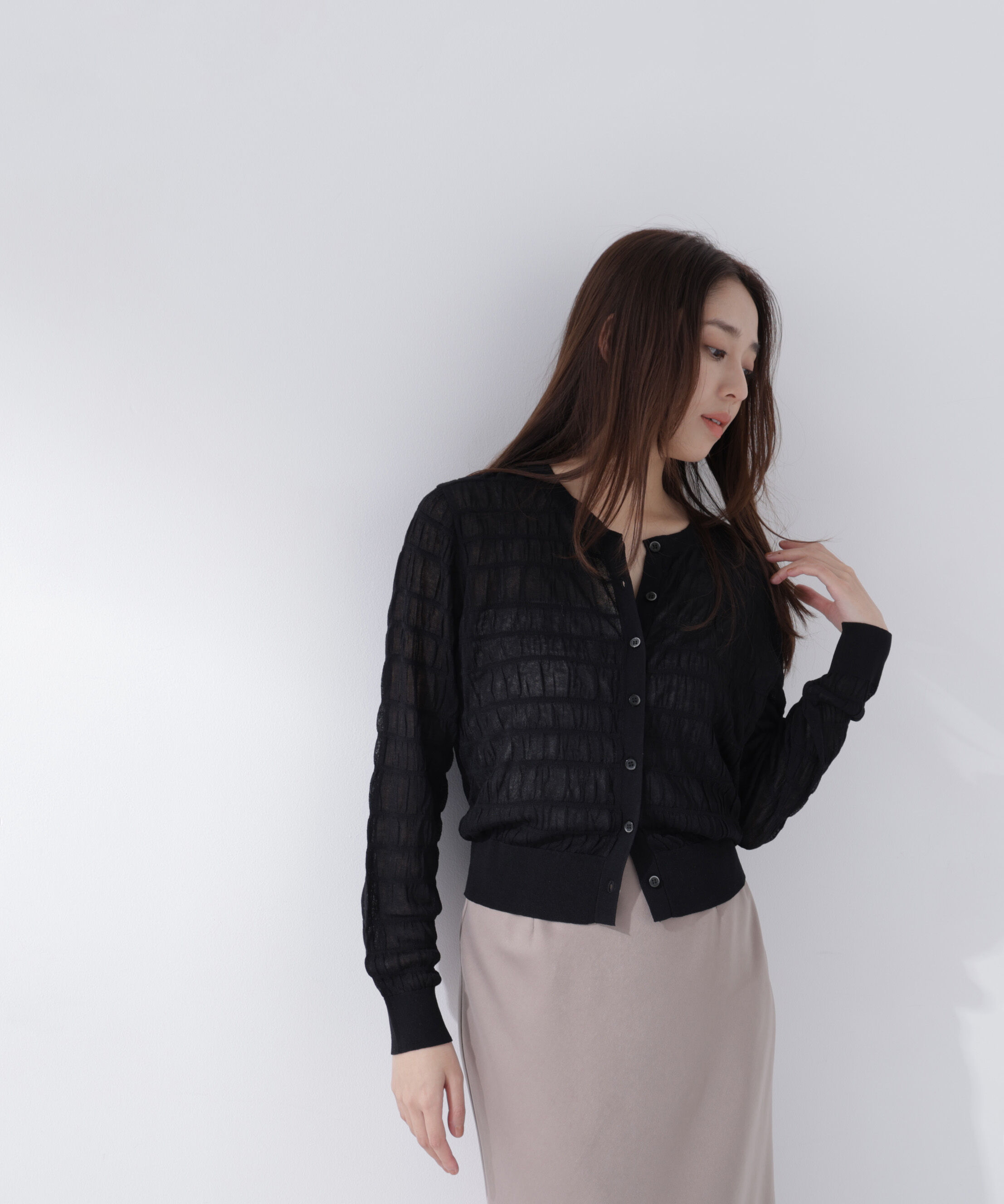  「シアーシャーリングカーディガン」|ニット・セーター|