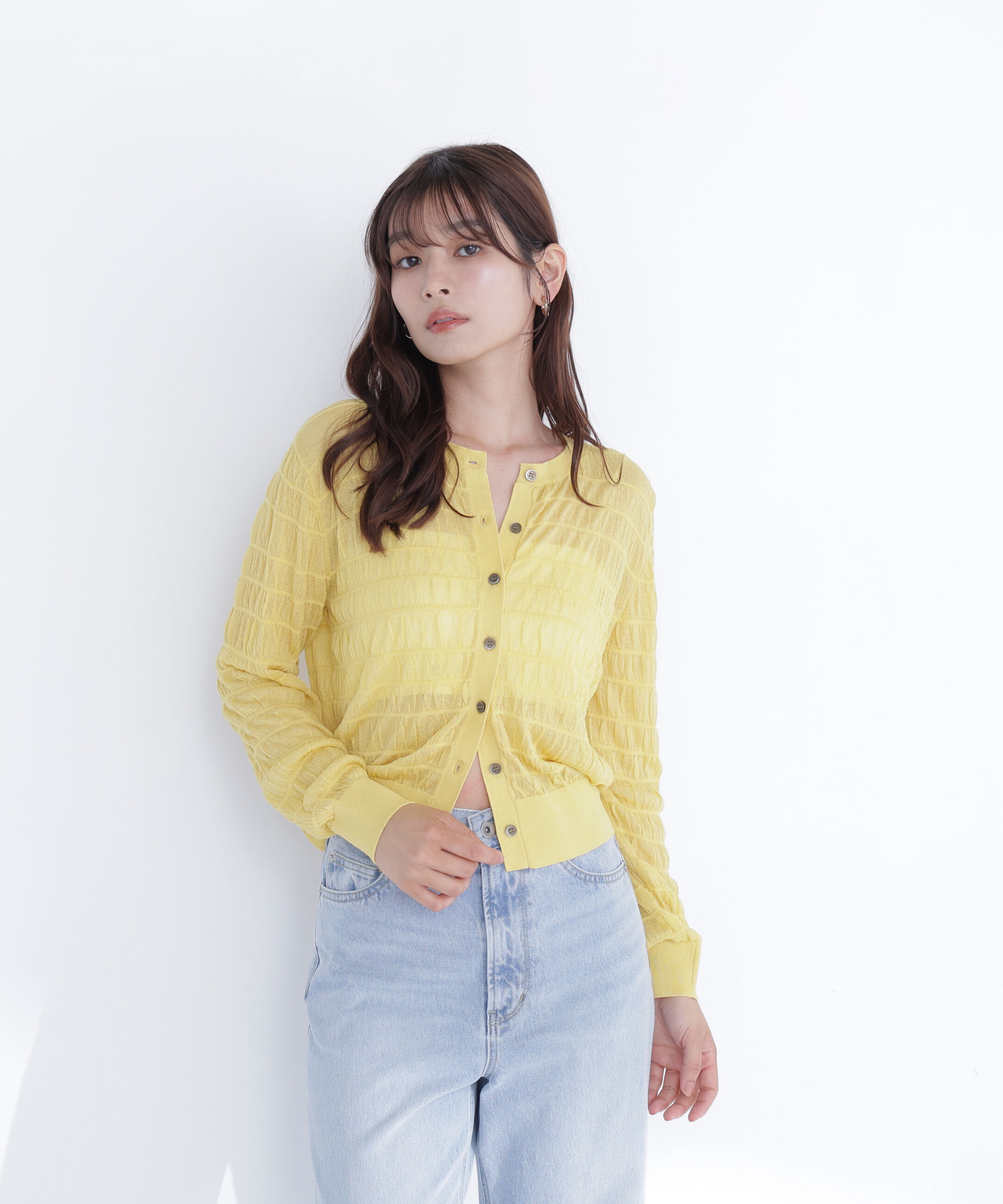  「シアーシャーリングカーディガン」|ニット・セーター|