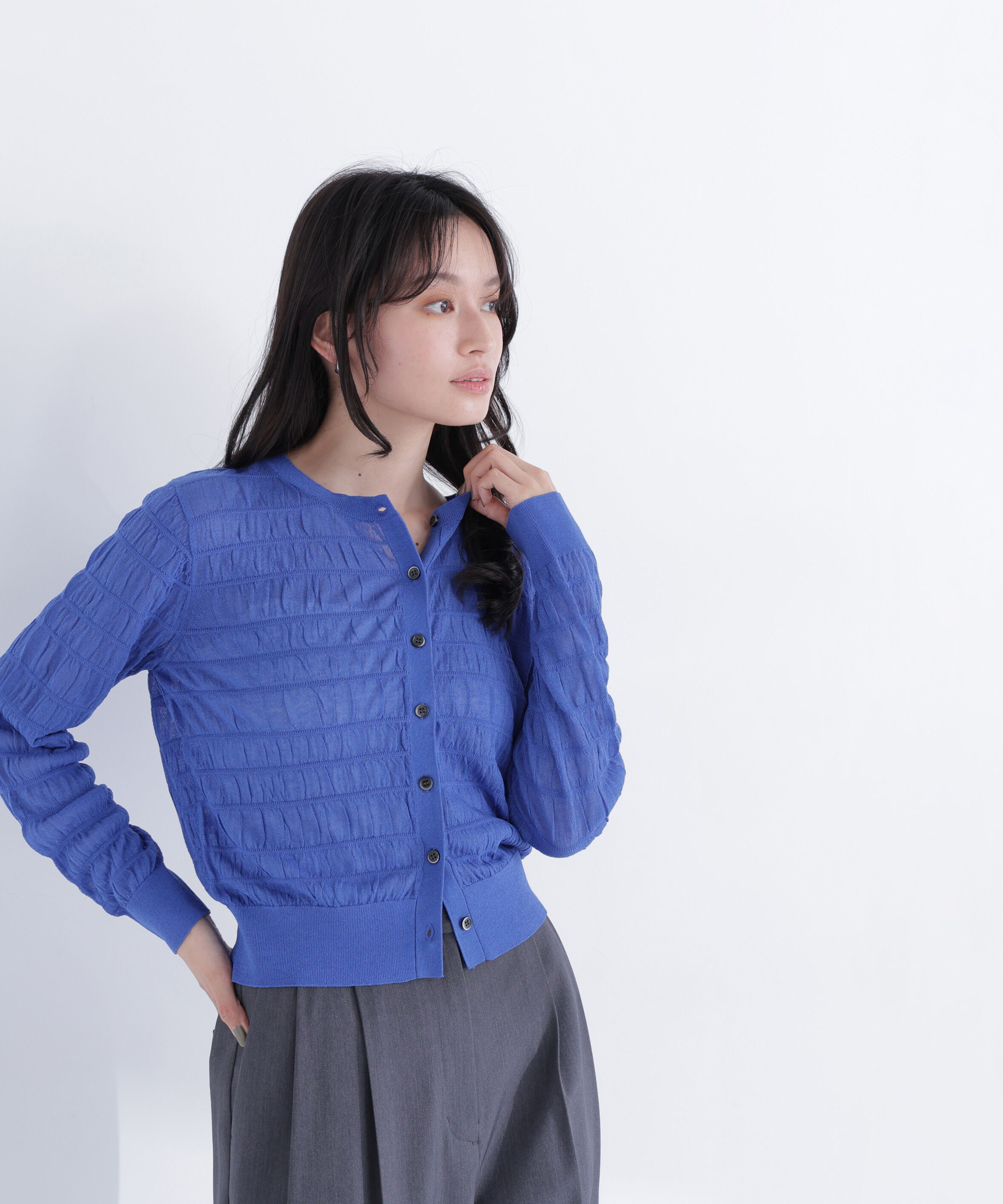  「シアーシャーリングカーディガン」|ニット・セーター|