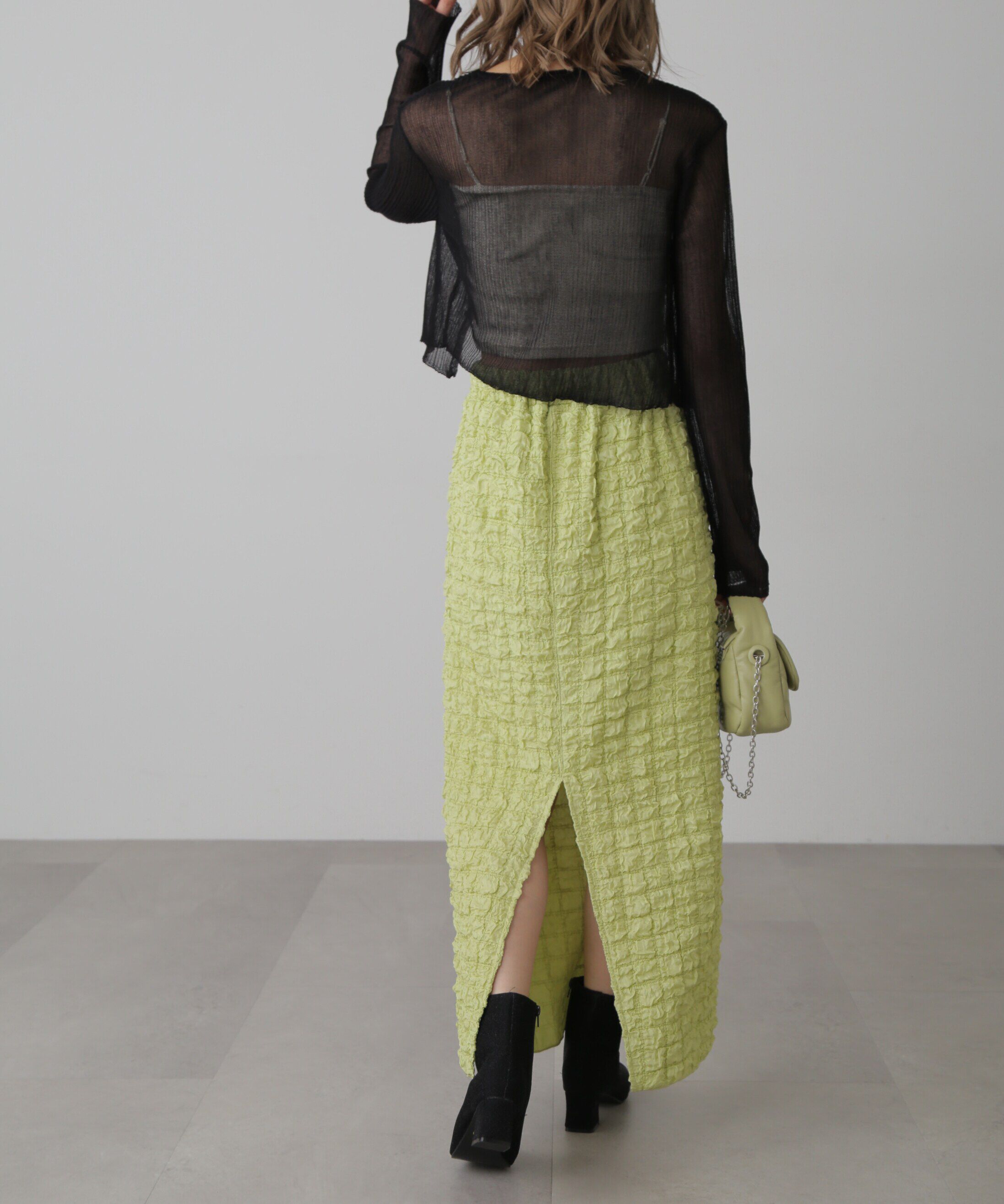  「シアーVネックコンパクトニットカーディガン」|ニット・セーター|