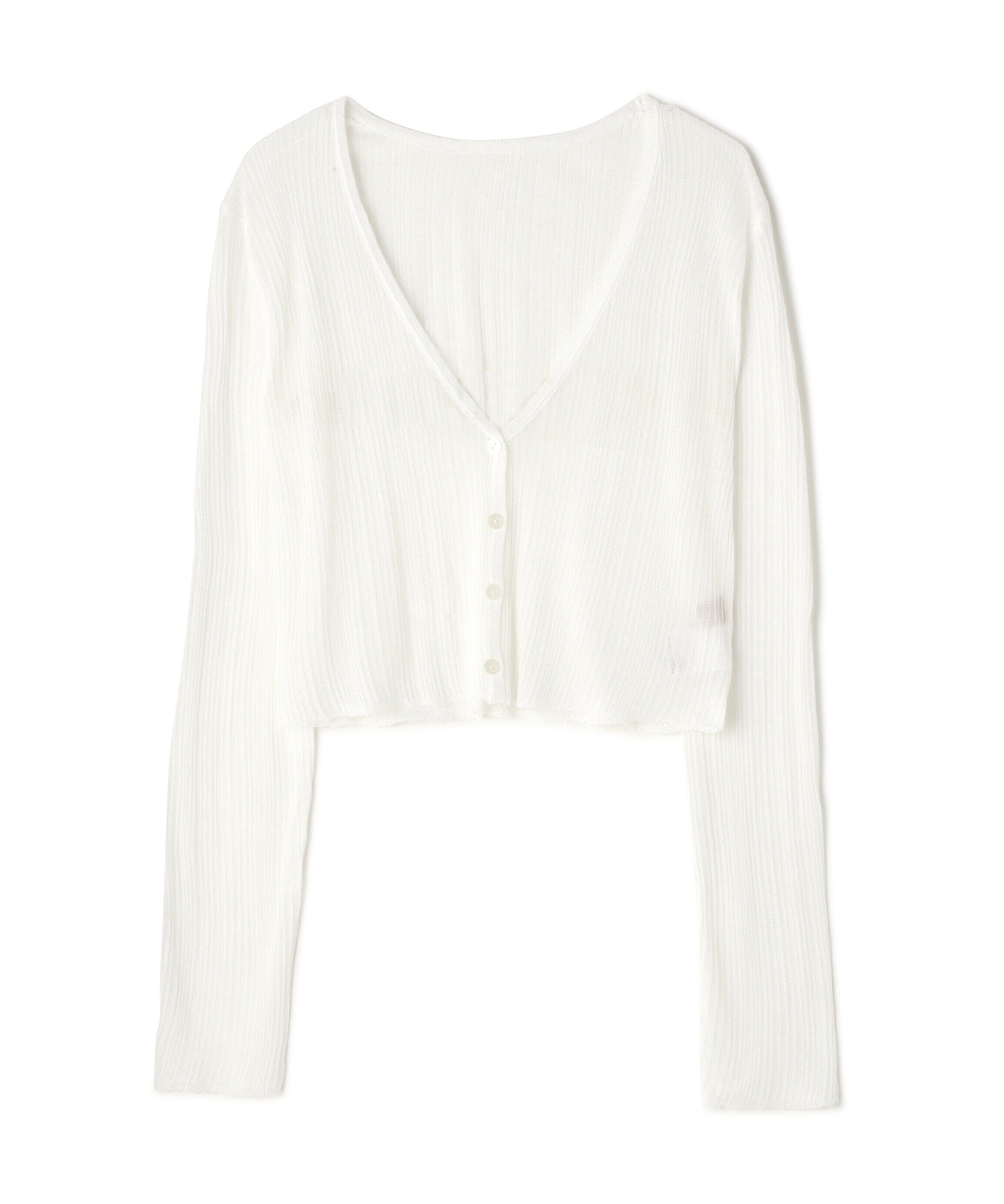  「シアーVネックコンパクトニットカーディガン」|ニット・セーター|