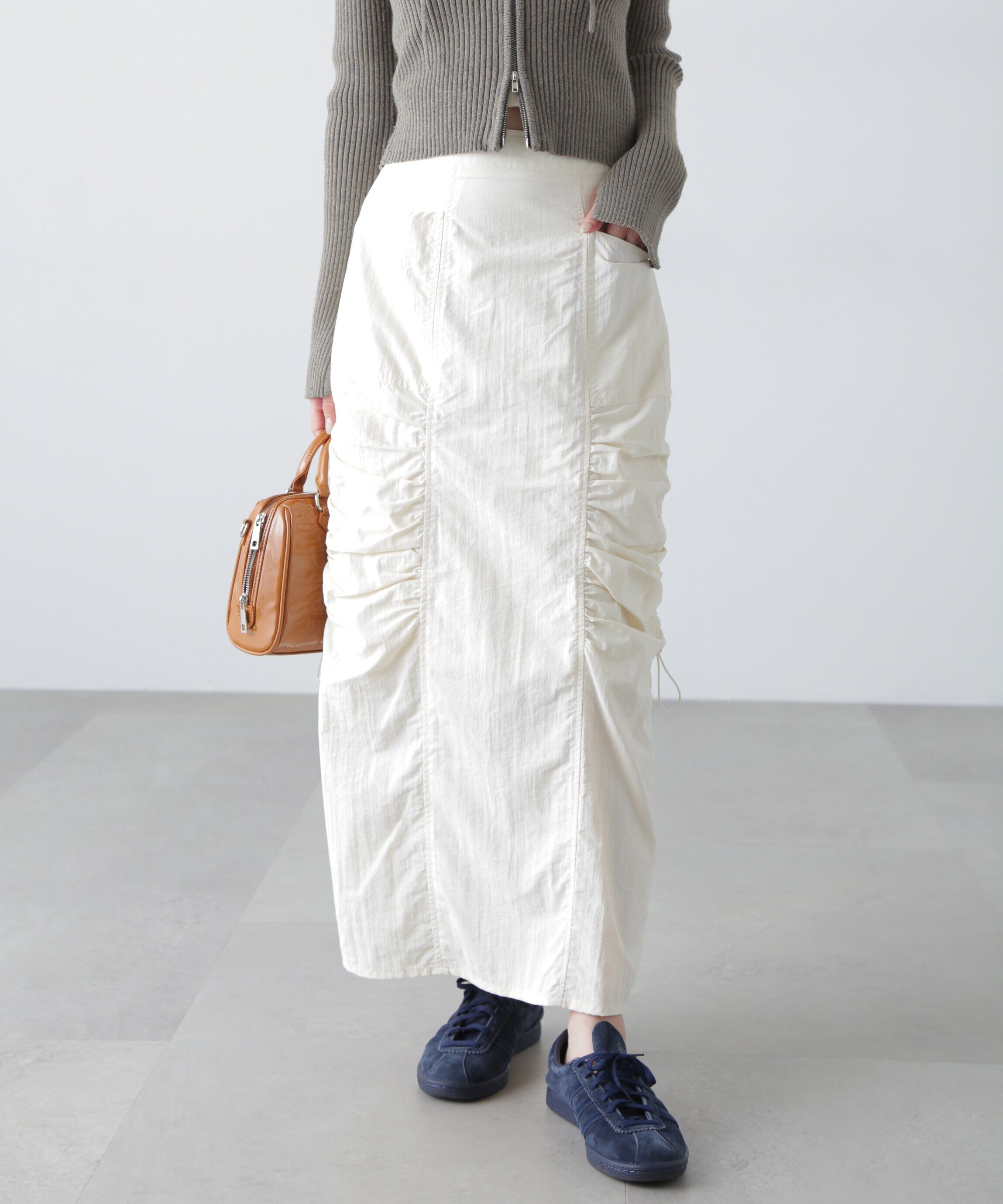  「サイドドロストナイロンスカート」|スカート|オフホワイト