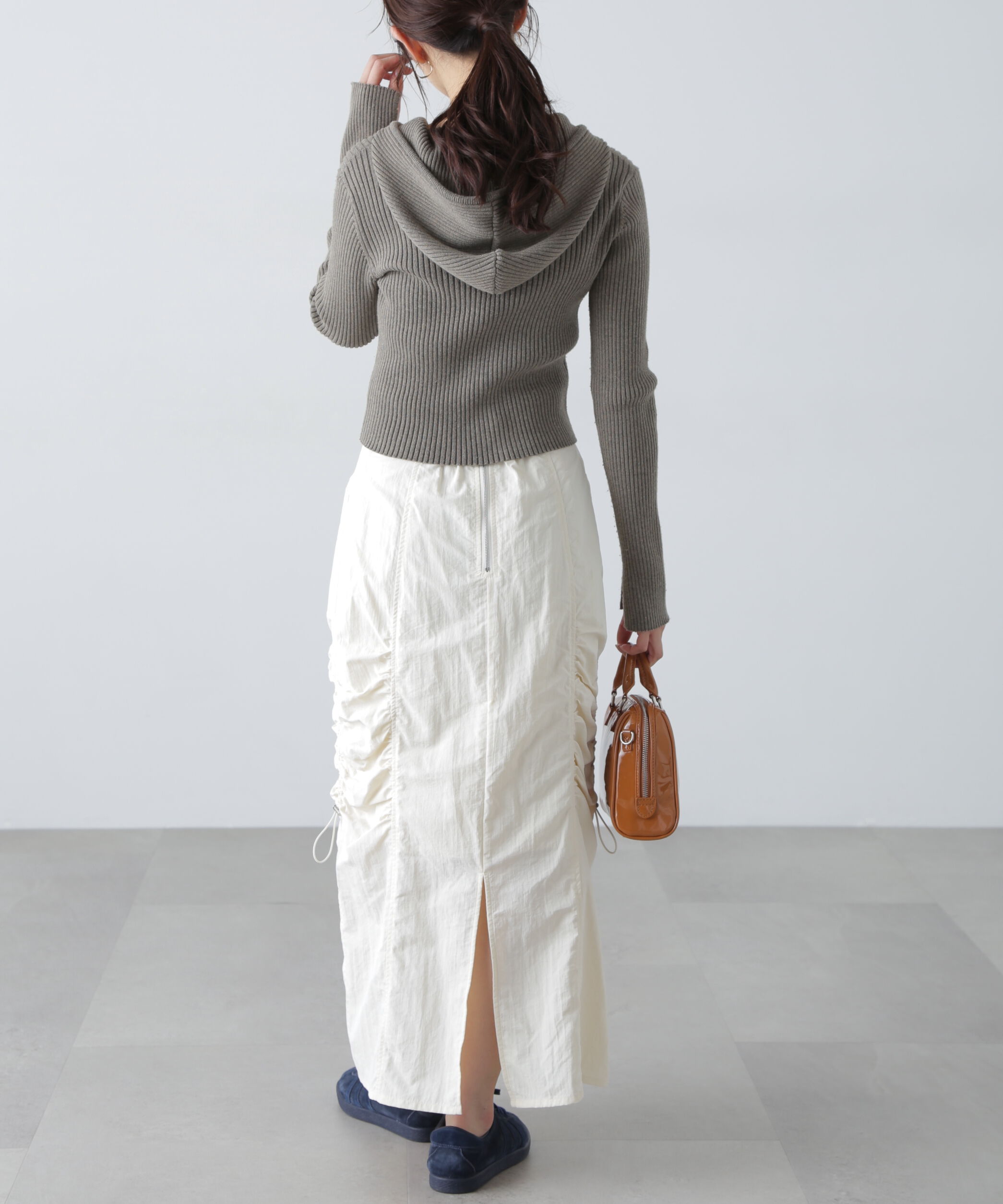  「サイドドロストナイロンスカート」|スカート|