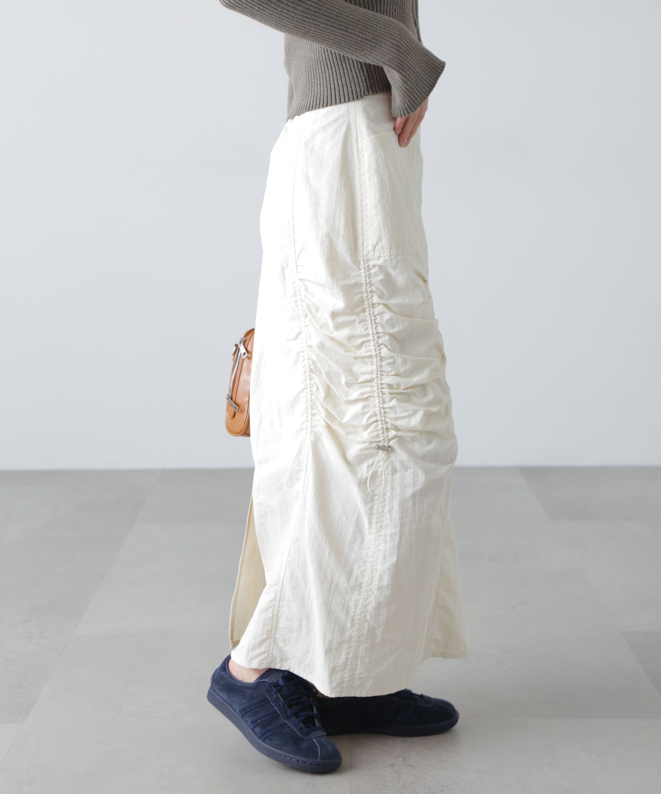  「サイドドロストナイロンスカート」|スカート|