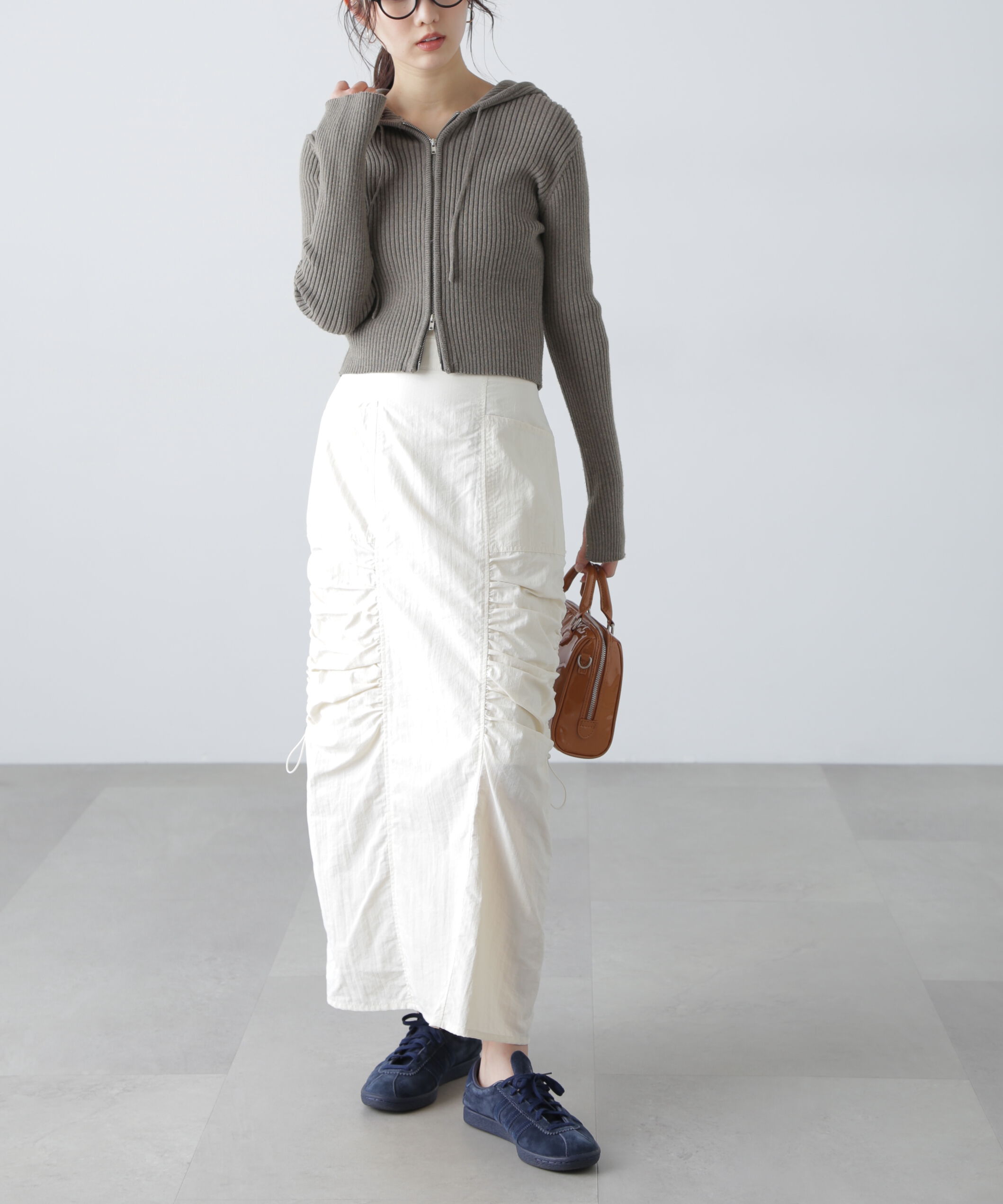  「サイドドロストナイロンスカート」|スカート|