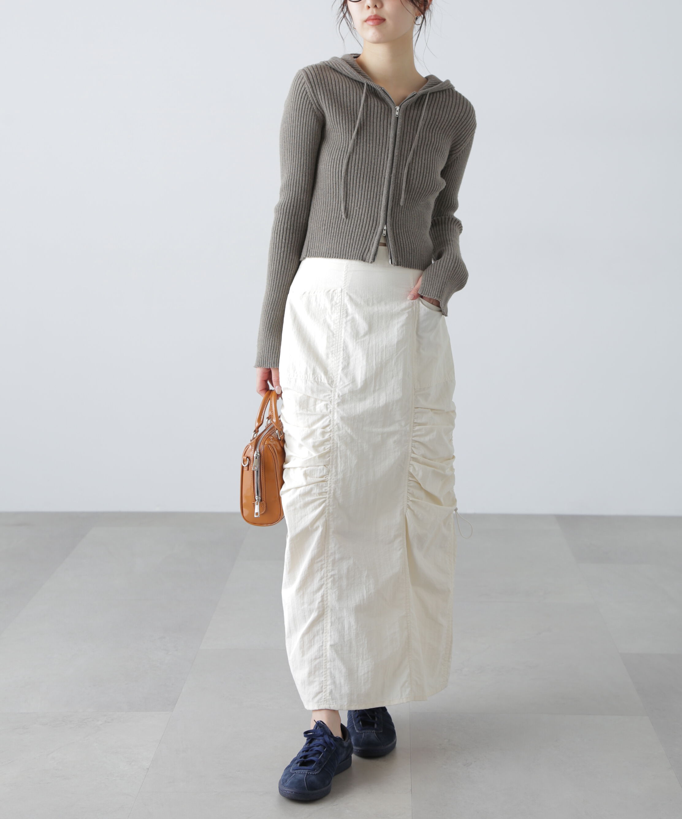  「サイドドロストナイロンスカート」|スカート|