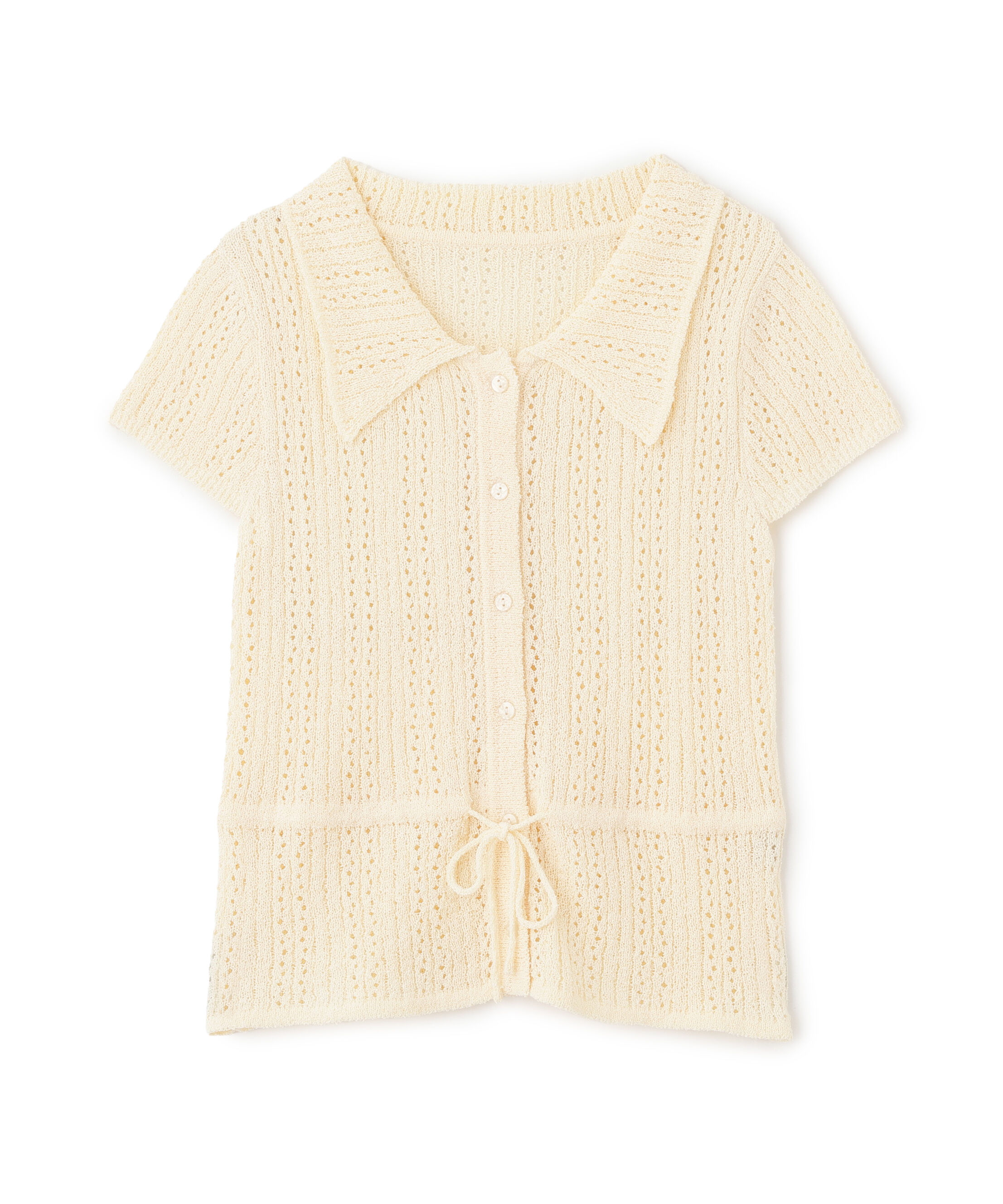  「透かし編みペプラムニット」|ニット・セーター|