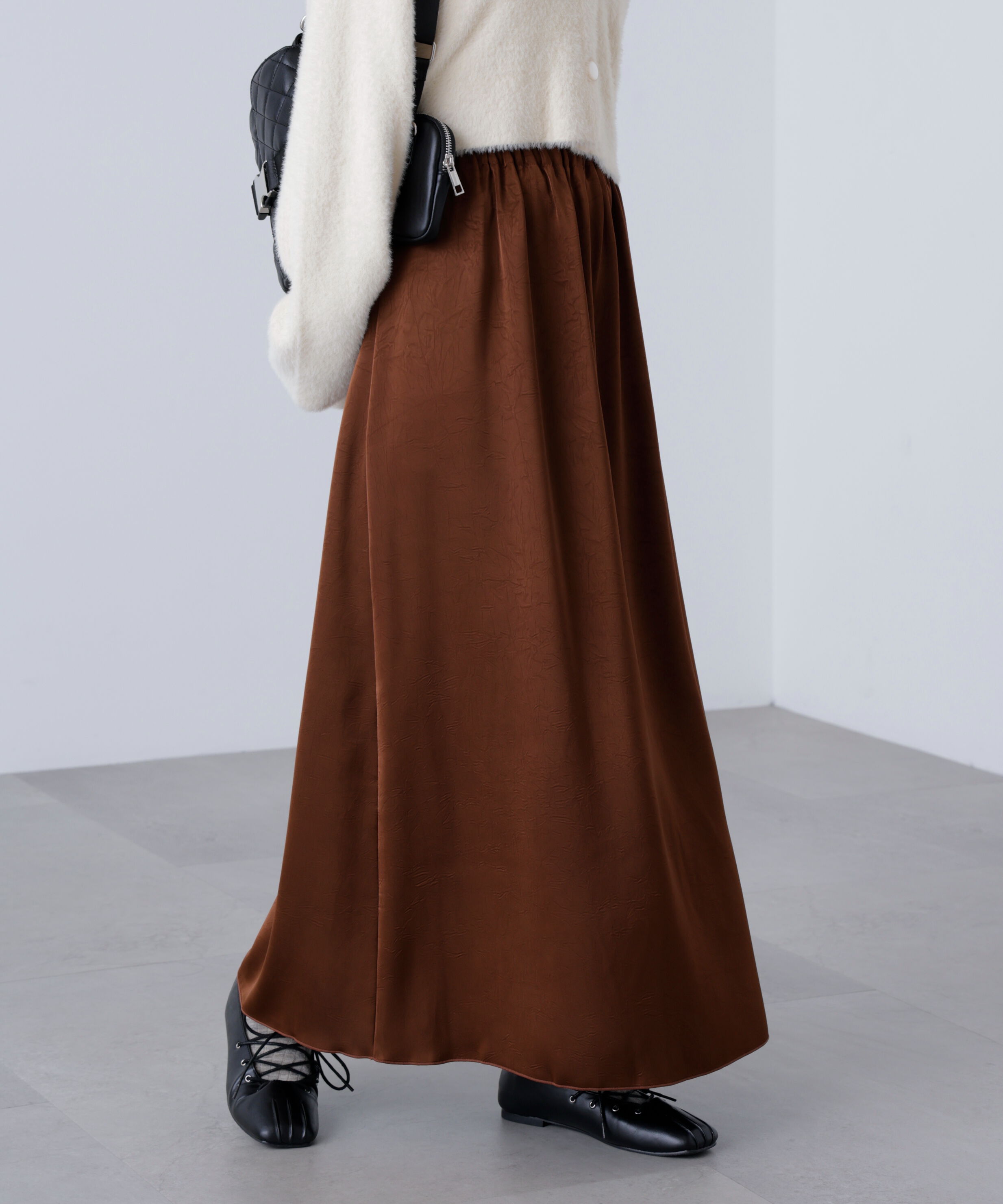  「サテンナローロングスカート」|スカート|