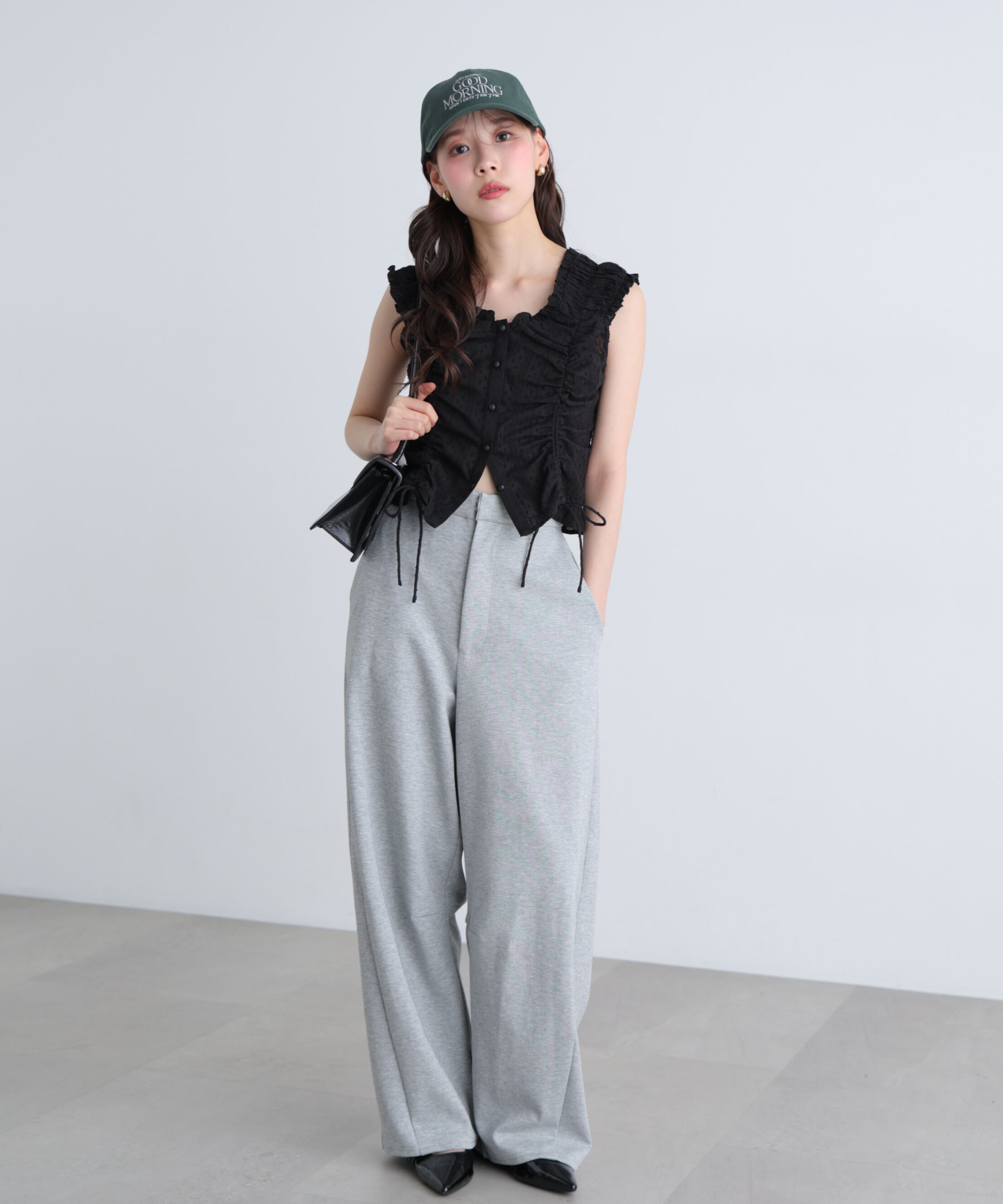  「ドロストリボンフレンチブラウス」|シャツ・ブラウス|