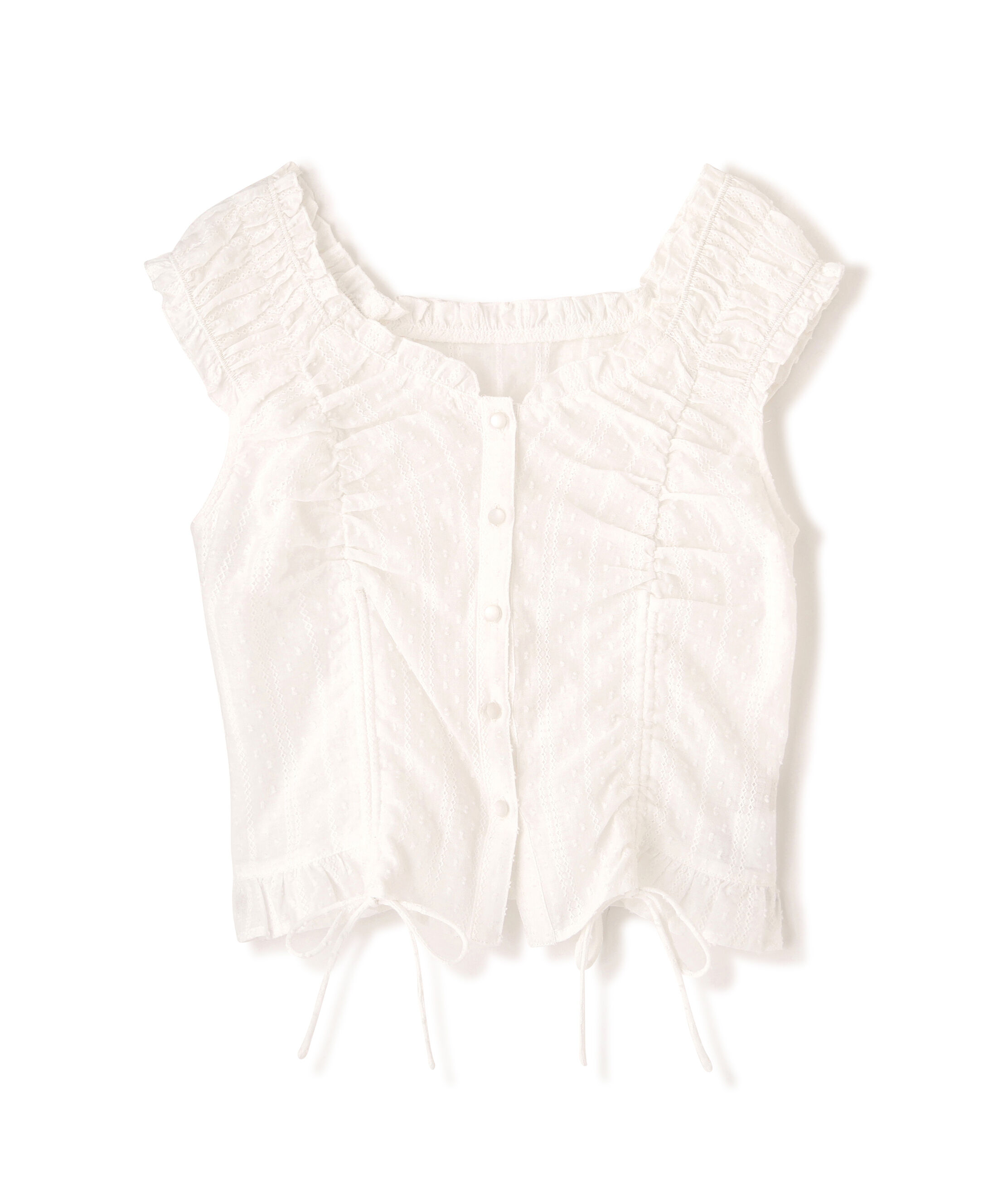  「ドロストリボンフレンチブラウス」|シャツ・ブラウス|