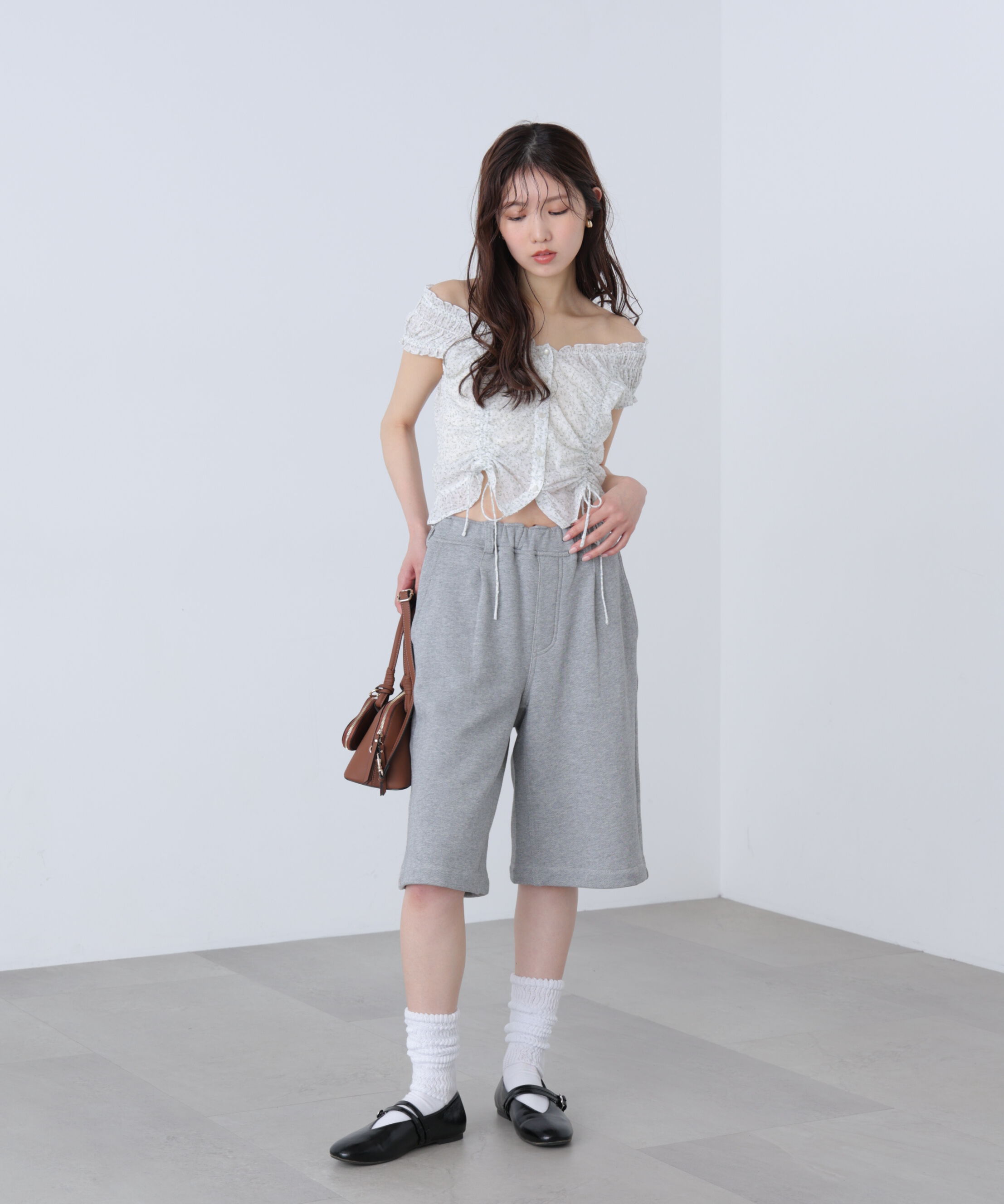  「ドロストリボンフレンチブラウス」|シャツ・ブラウス|