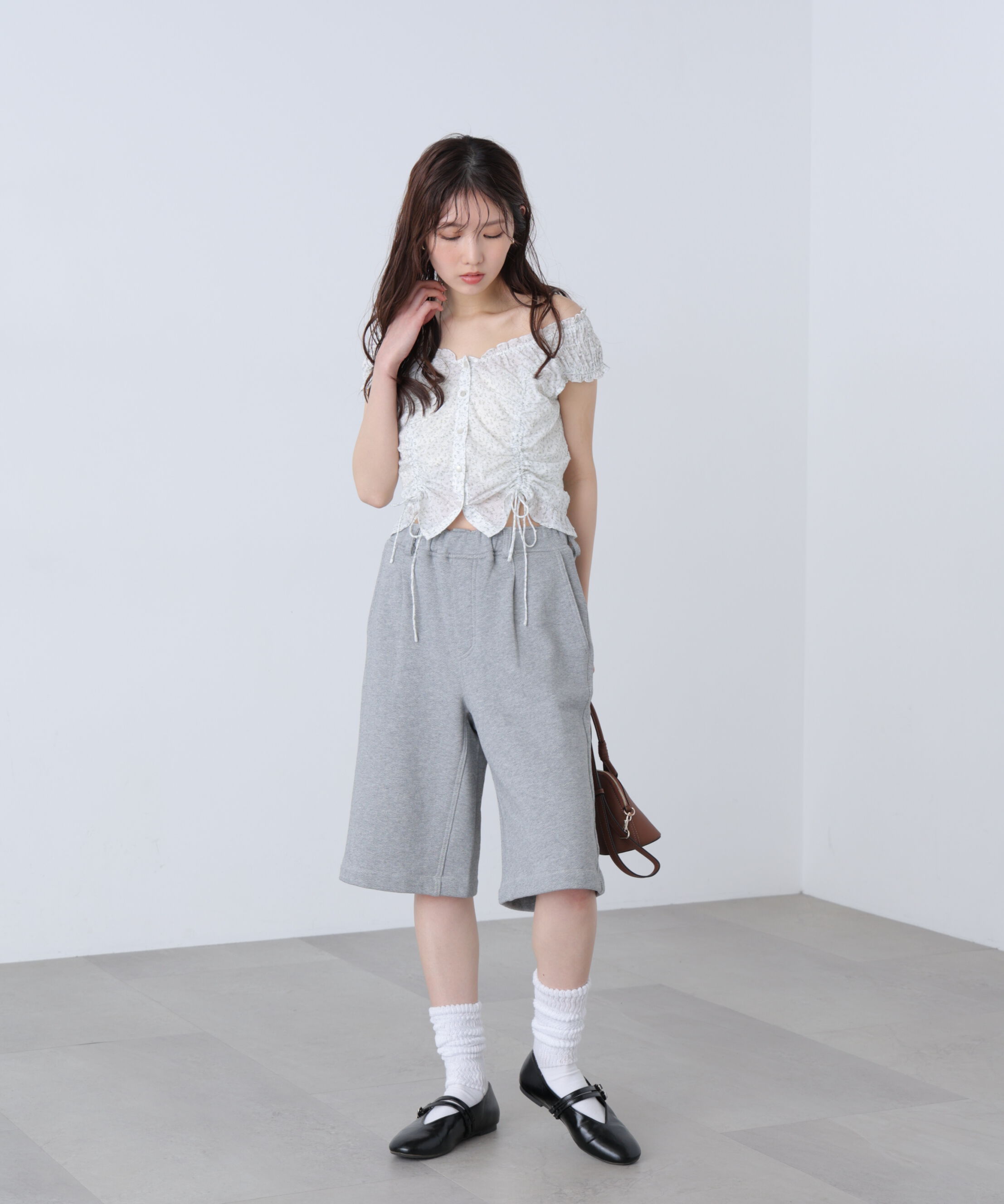  「ドロストリボンフレンチブラウス」|シャツ・ブラウス|