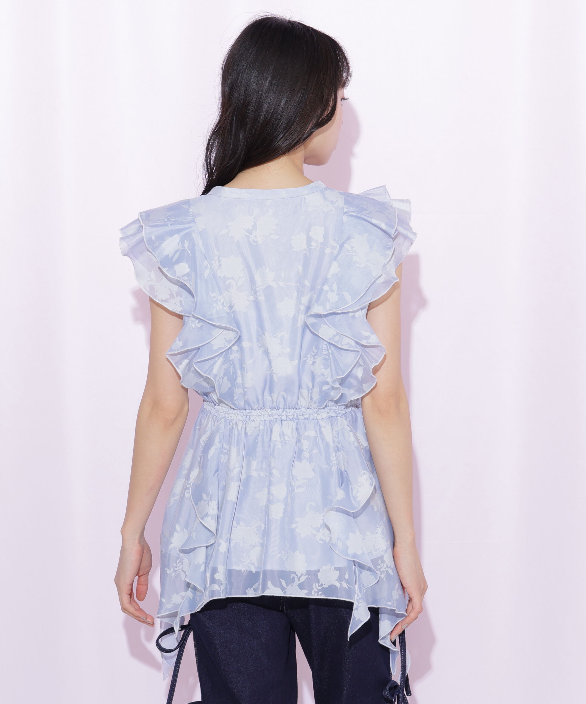  「シアーオパールラッフルブラウス」|シャツ・ブラウス|