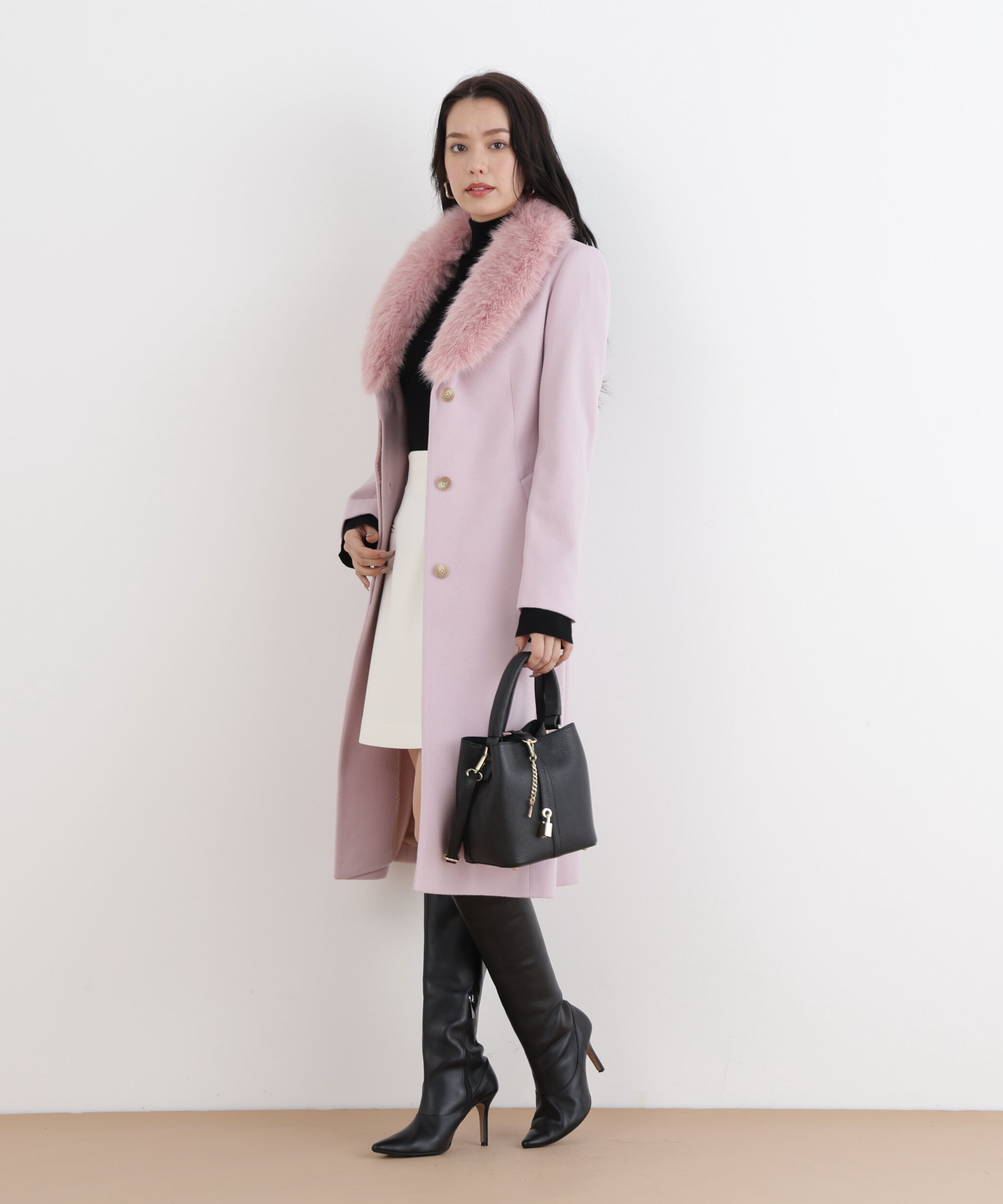  「カシミヤ混ベルテッドコート」|その他|