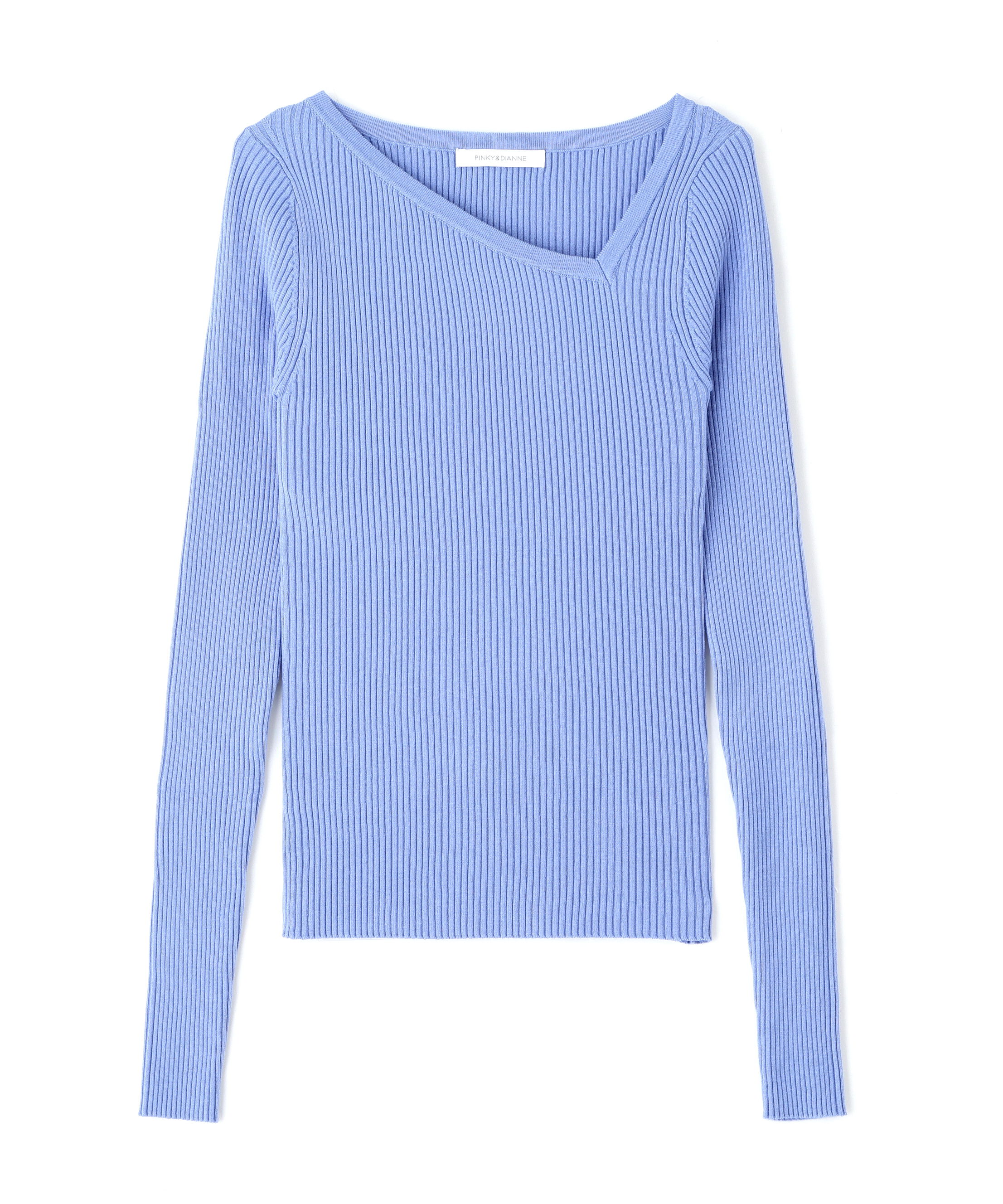  「アシンメトリーネックニットプルオーバー」|ニット・セーター|