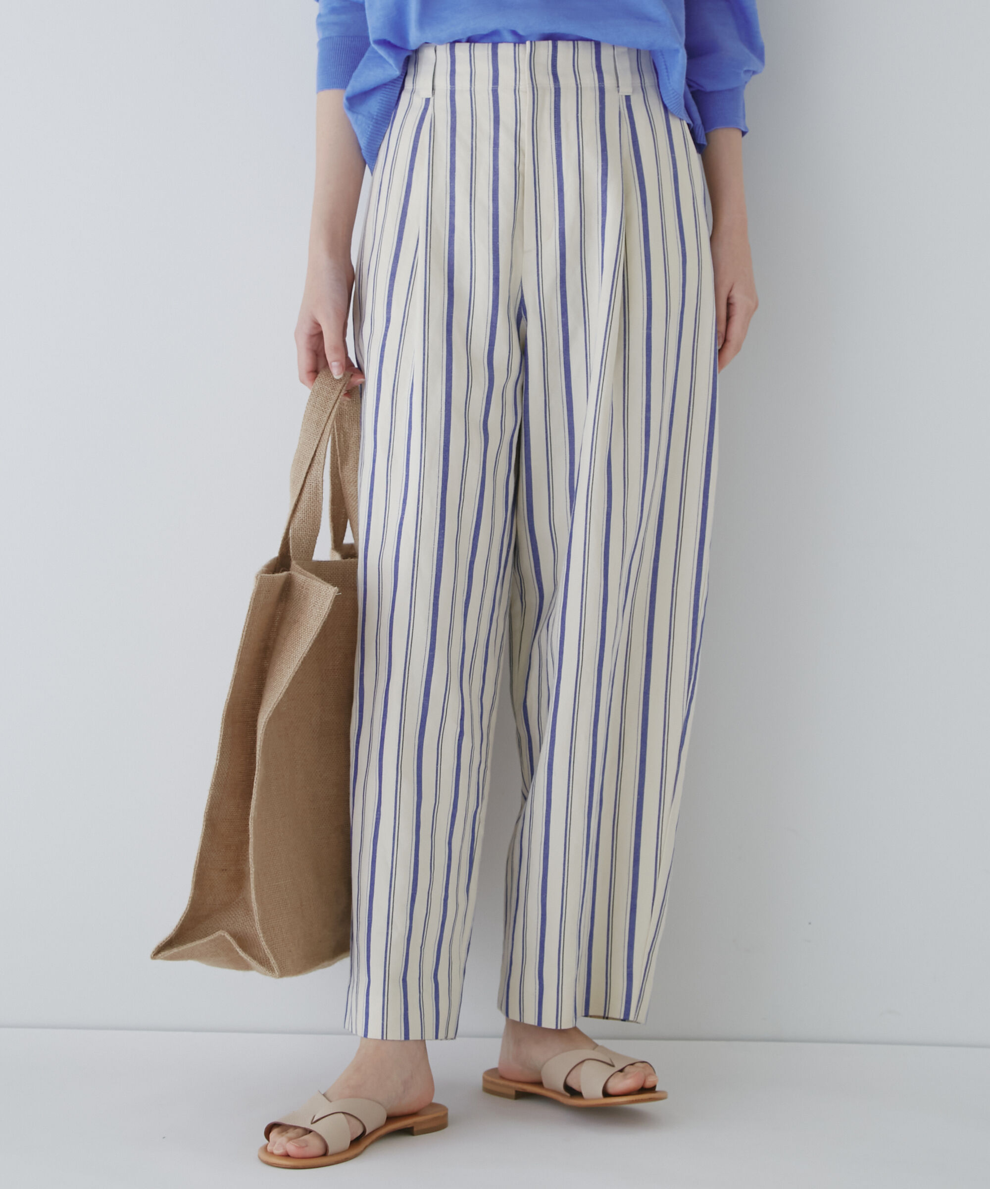  「◆綿麻ストライプパンツ」|その他|エクリュ&times;ブ  3