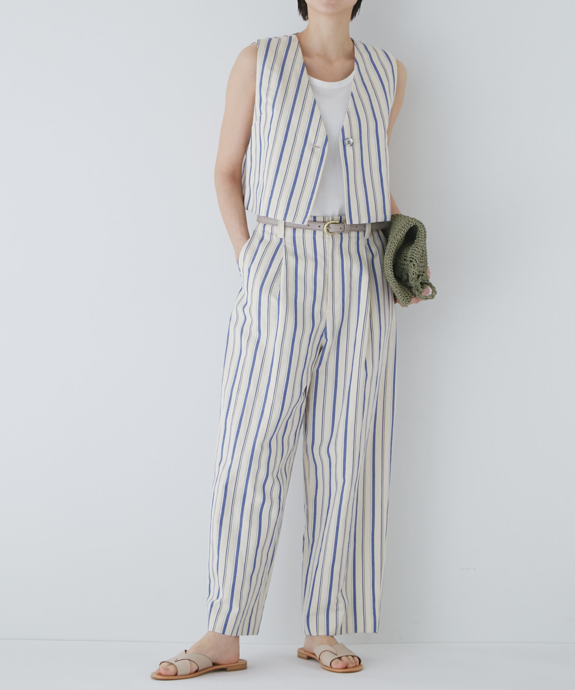  「◆綿麻ストライプパンツ」|その他|