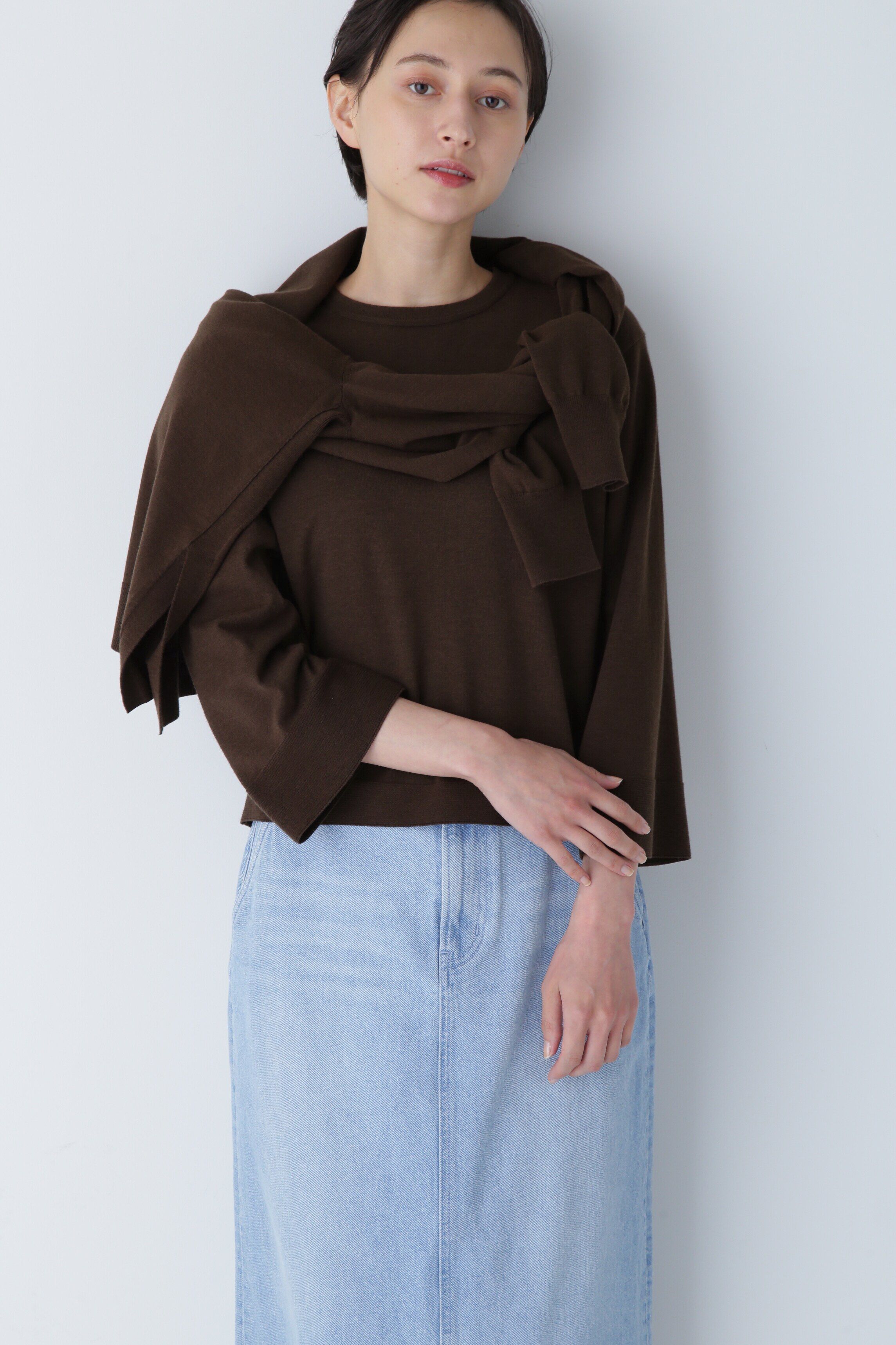  「◆コットンポリエステルキュプラニットプルオーバー」|ニット・セーター|ブラウン