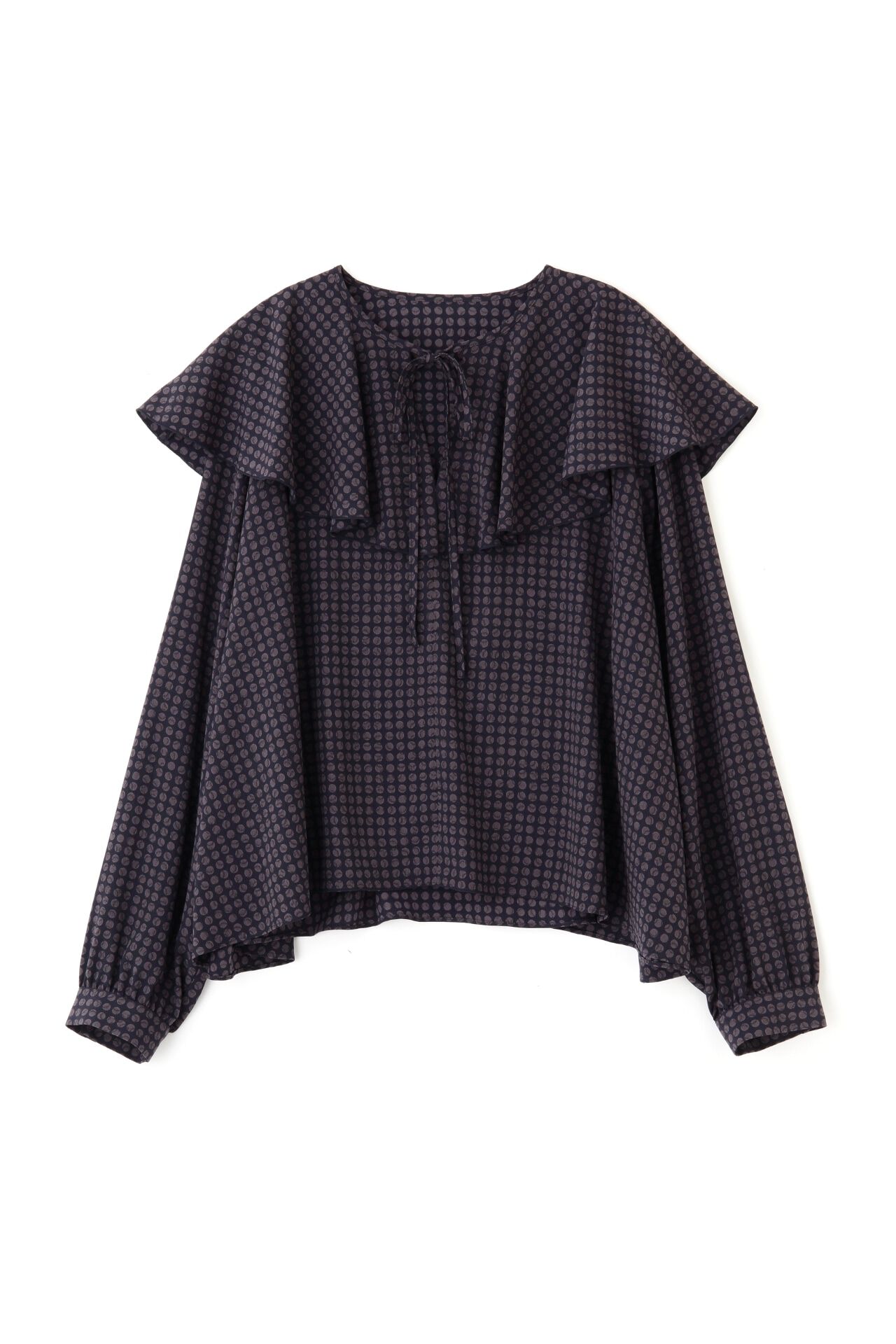  「◆ドットプリント襟付きブラウス」|シャツ・ブラウス|