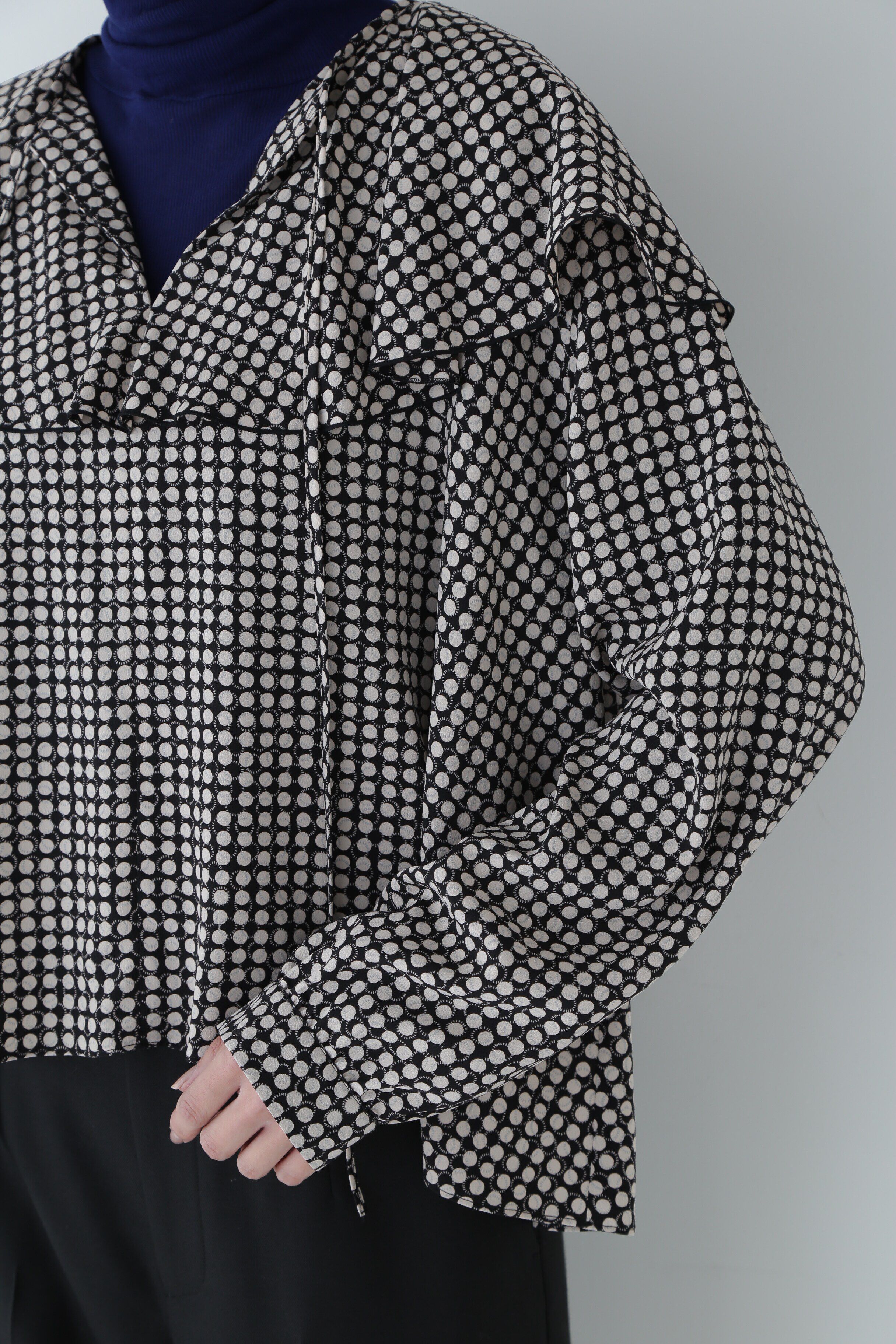  「◆ドットプリント襟付きブラウス」|シャツ・ブラウス|