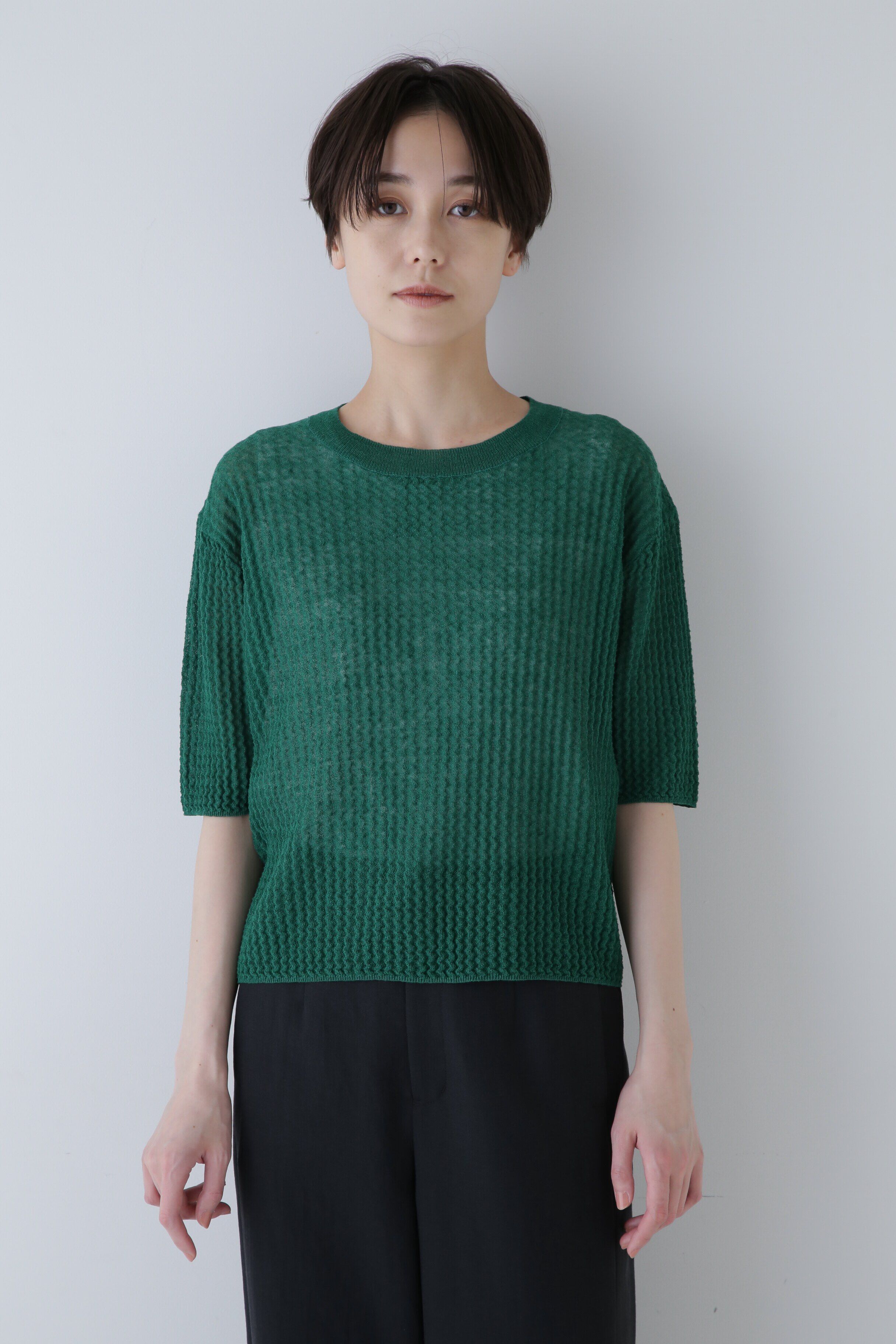  「◆ウエーブニットＴシャツ」|ニット・セーター|