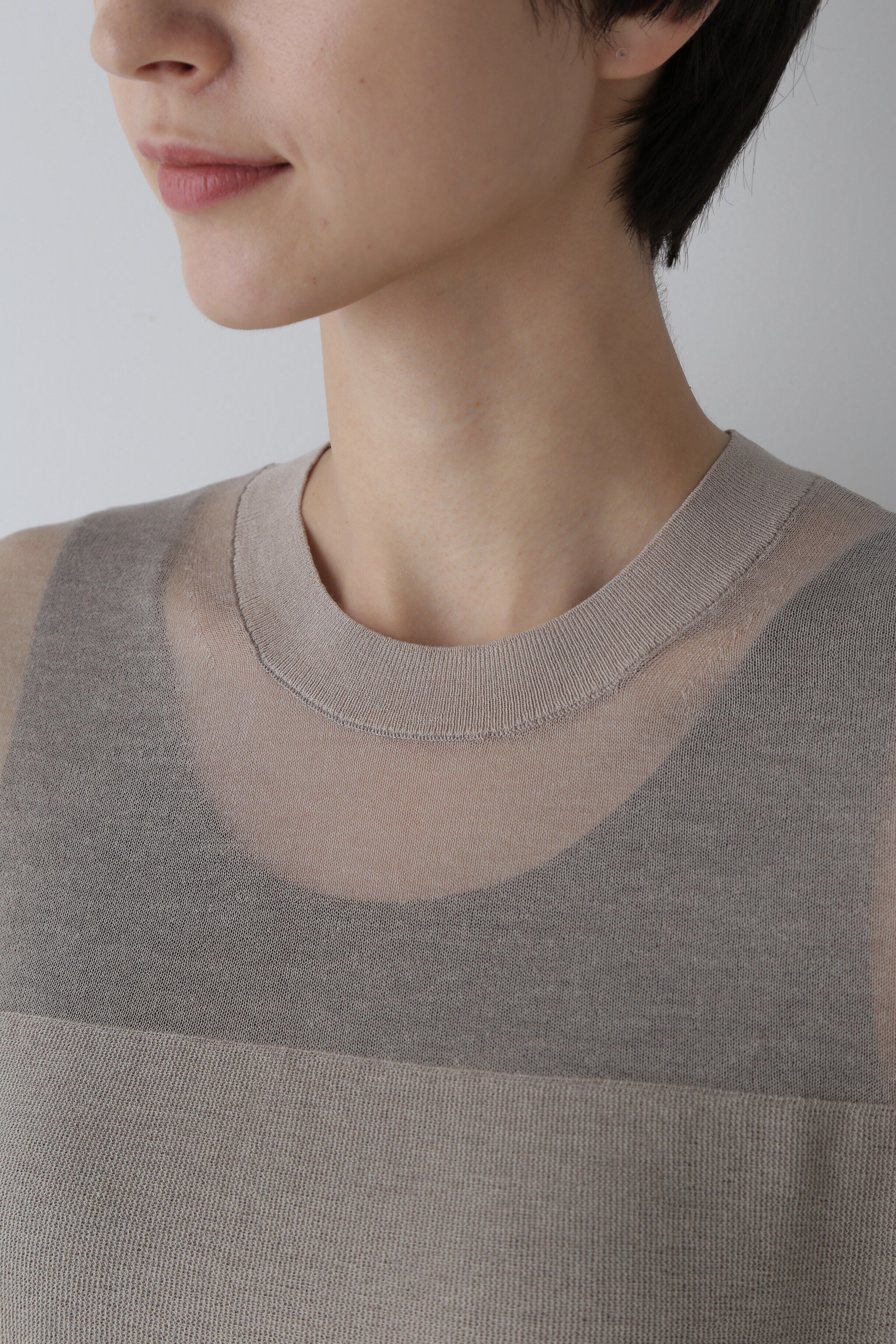  「◆シアーパネルニットプルオーバー」|ニット・セーター|