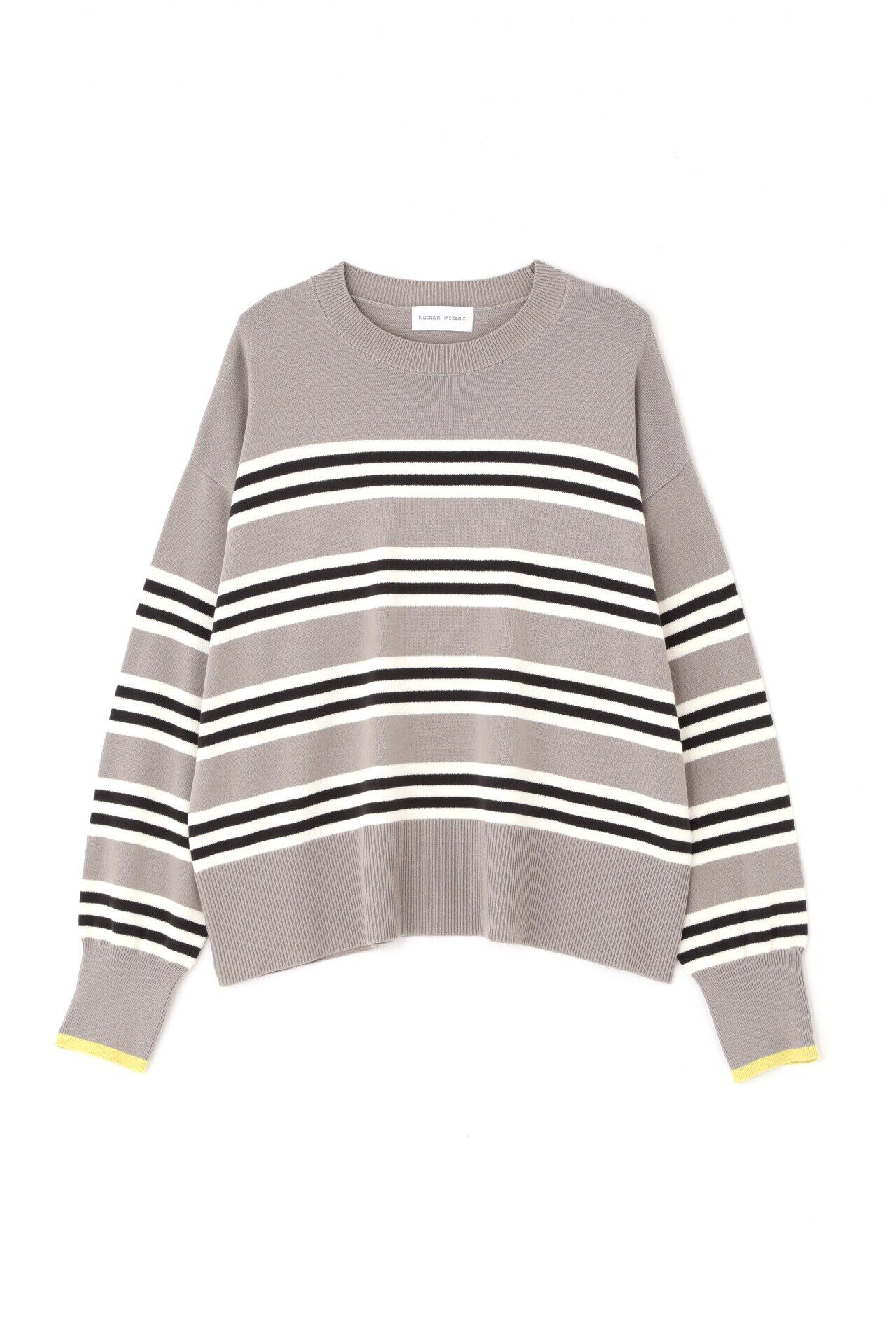  「◆オーガニックコットンランダムボーダープルオーバー」|ニット・セーター|