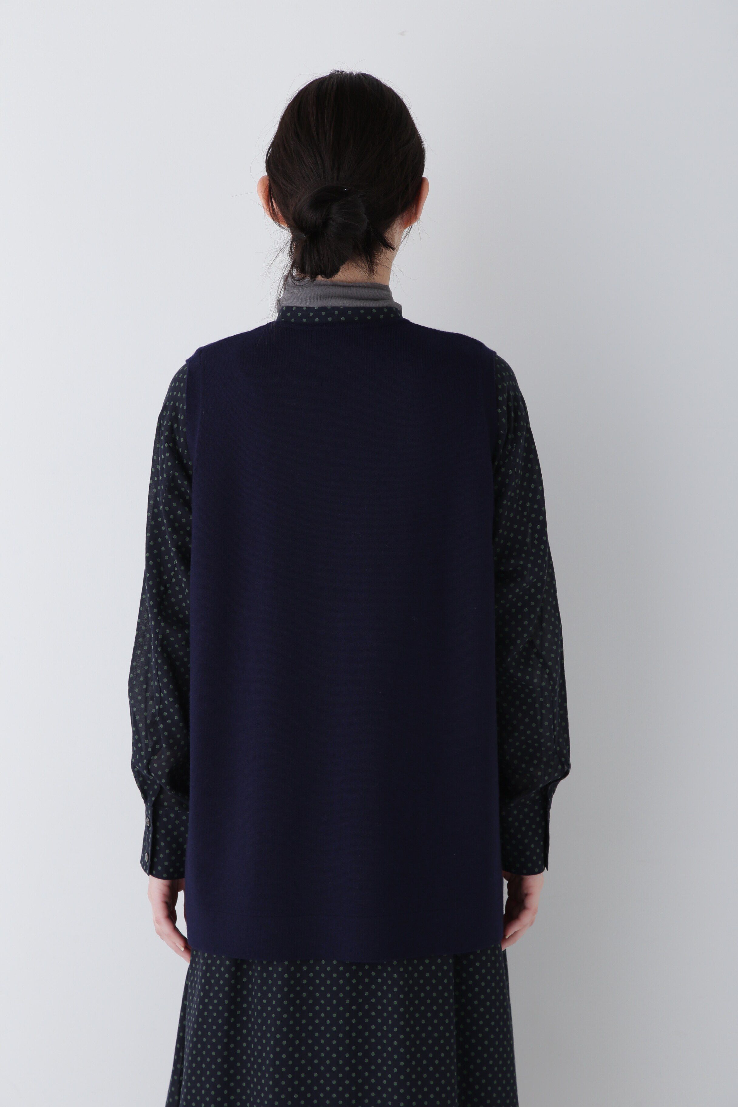  「◆キーネックミドル丈ニットベスト」|ニット・セーター|