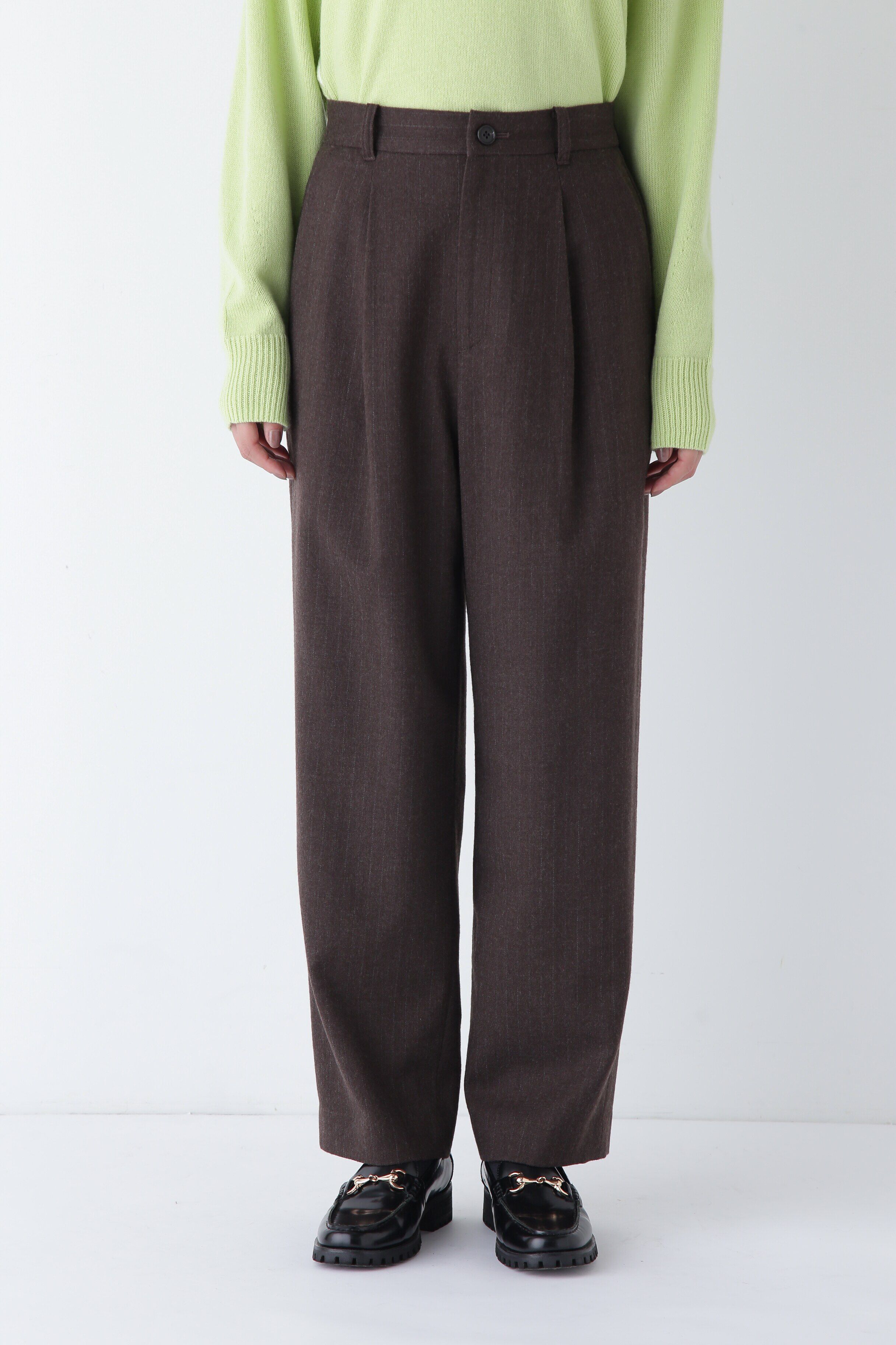  「◆ウールフラノワイドテーパードパンツ」|その他|