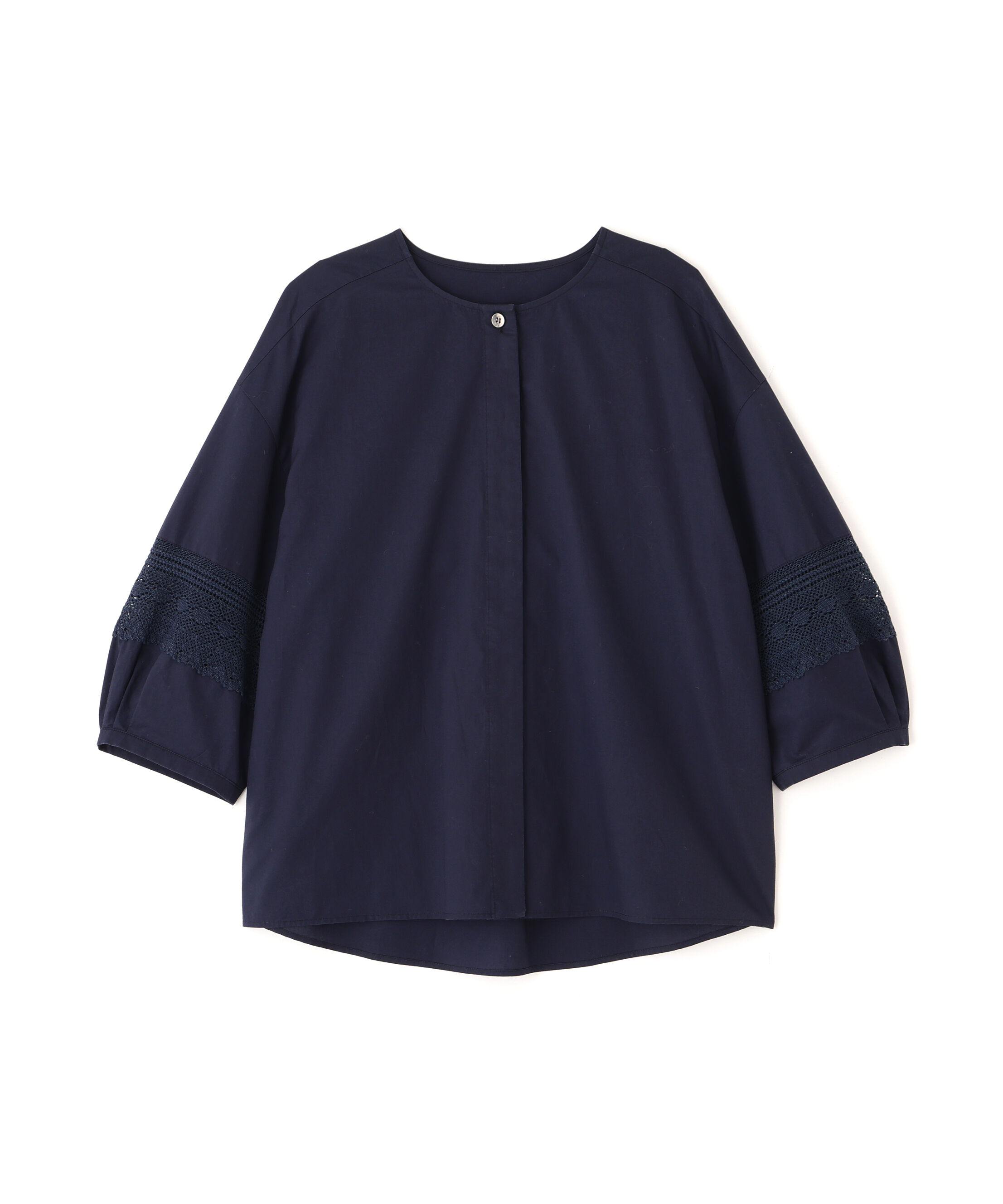  「◆レースドッキングクルーネックブラウス」|シャツ・ブラウス|