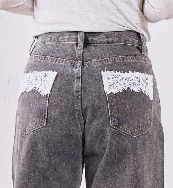 archives「ダメージレースフレアデニム」|デニム|
