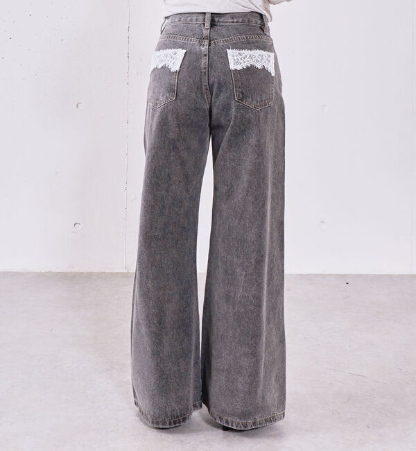 archives「ダメージレースフレアデニム」|デニム|