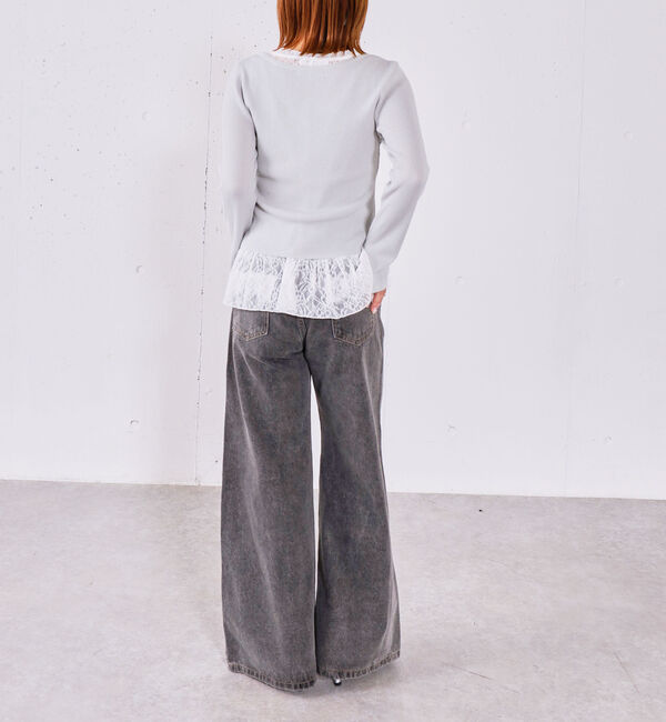 archives「ダメージレースフレアデニム」|デニム|