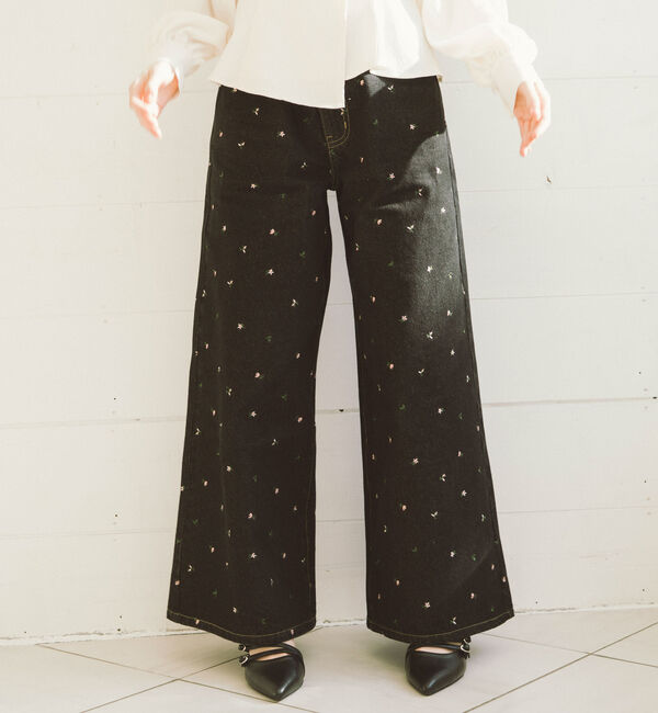 archives「小花柄刺繍デニム」|デニム|