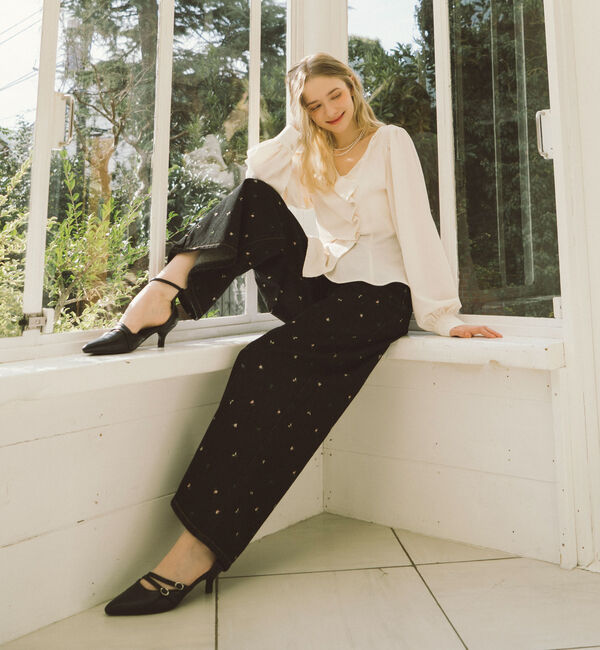 archives「小花柄刺繍デニム」|デニム|