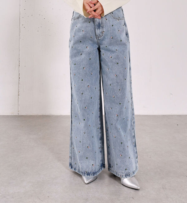 archives「小花柄刺繍デニム」|デニム|