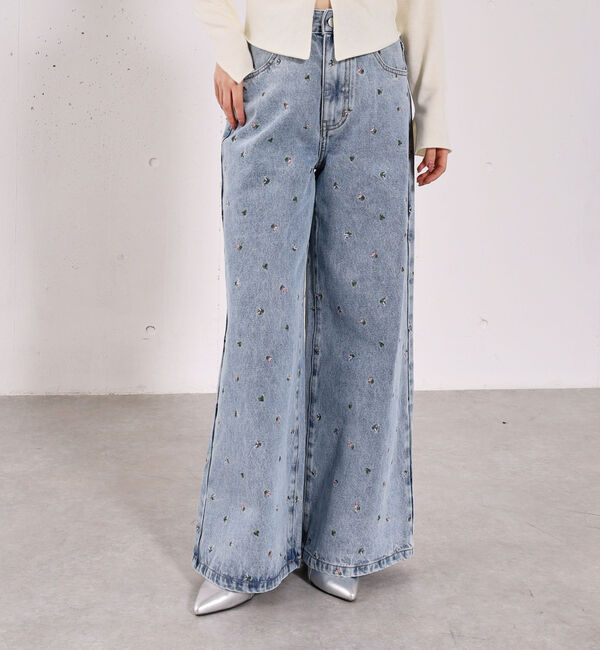archives「小花柄刺繍デニム」|デニム|