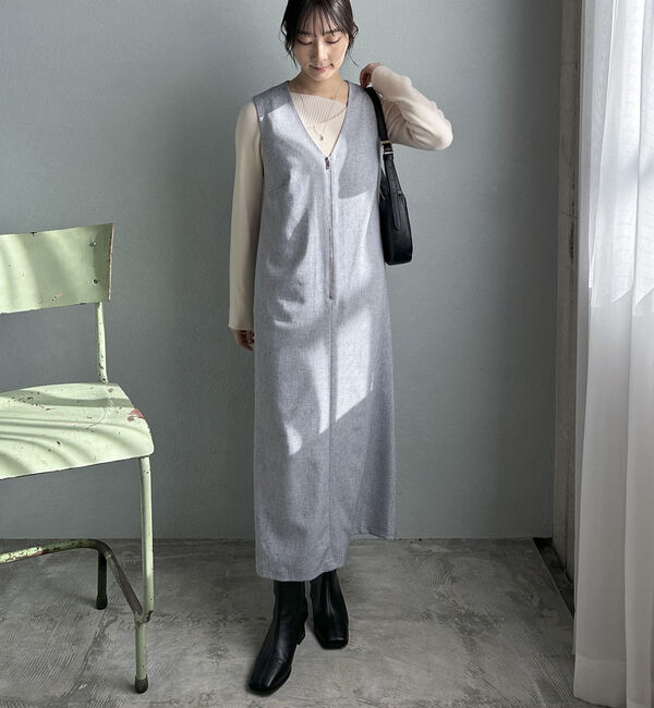 Doux archives「フロントジップジャンスカ」|ジャンパースカート|