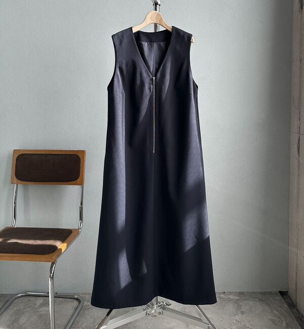 Doux archives「フロントジップジャンスカ」|ジャンパースカート|NAVY