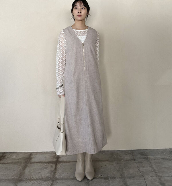 Doux archives「フロントジップジャンスカ」|ジャンパースカート|