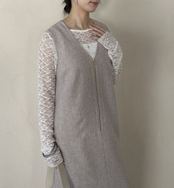 Doux archives「フロントジップジャンスカ」|ジャンパースカート|